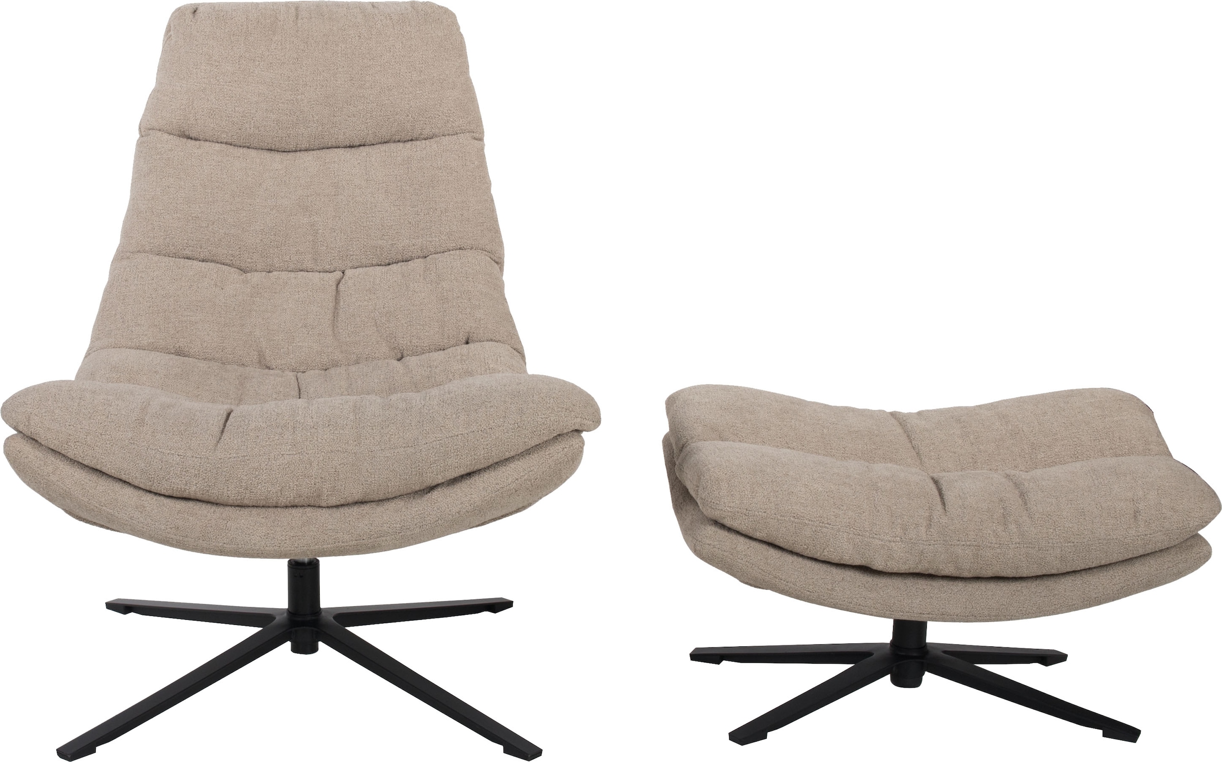 Duo Collection Relaxsessel »Porto«, 360° drehbar, doppelte Polsterung, mit Hocker, bis 115 kg belastbar