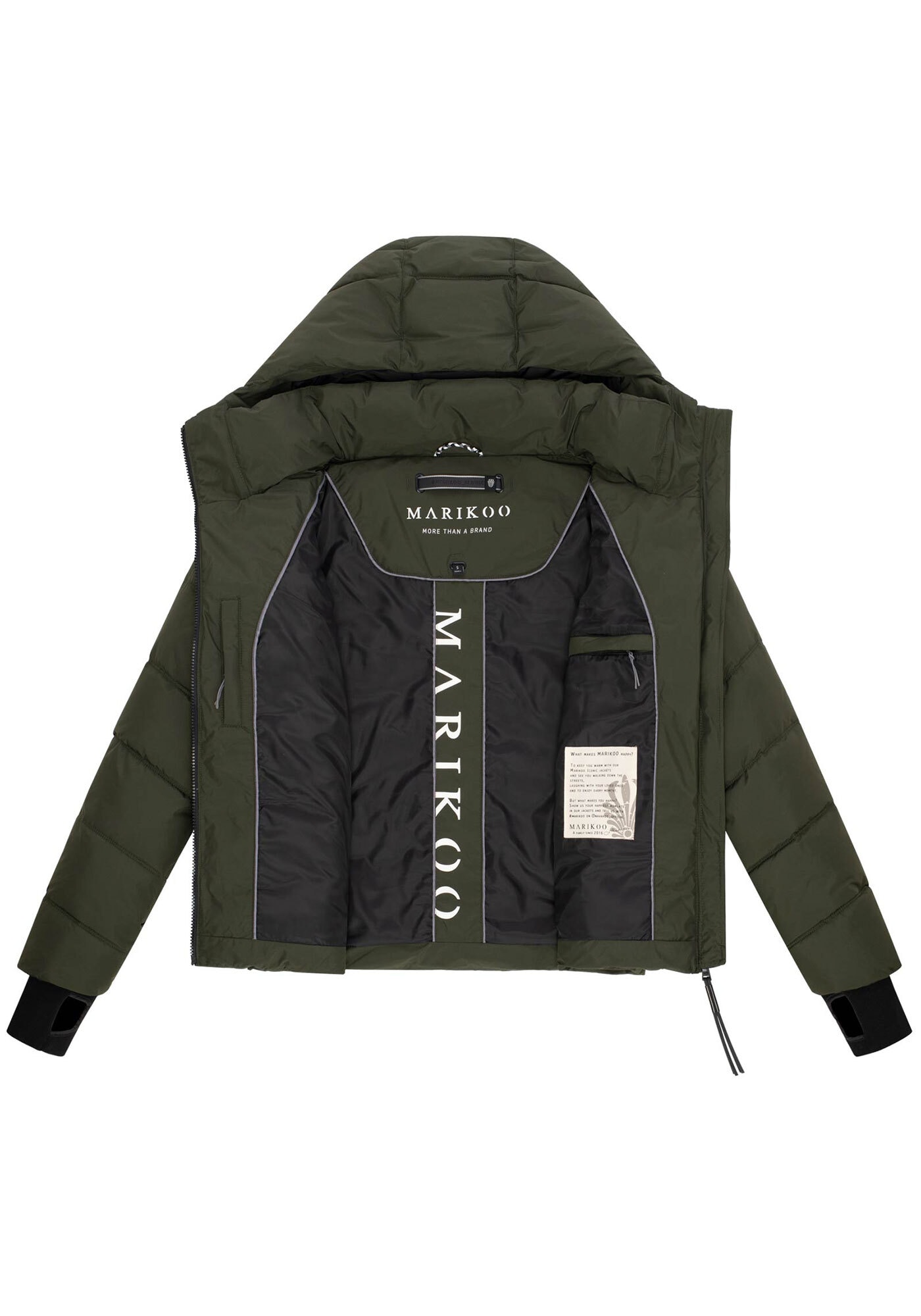 Marikoo Winterjacke »Yukanii«, Ärmelbündchen mit Daumenloch