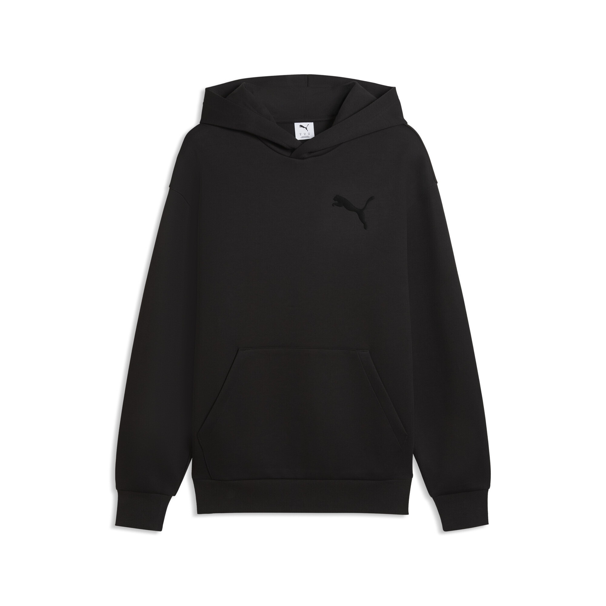 Hoodie PUMA "Essentials Elevated Cat Logo Relaxed Hoodie Herren", Herren, Gr. XL, schwarz, Obermaterial: 77% Baumwolle, 23% Polyester; Kapuzenfutter: 100% Baumwolle; Rippe: 4% Elasthan, 96% Baumwolle, relaxed fit, Sweatshirts Hoodie