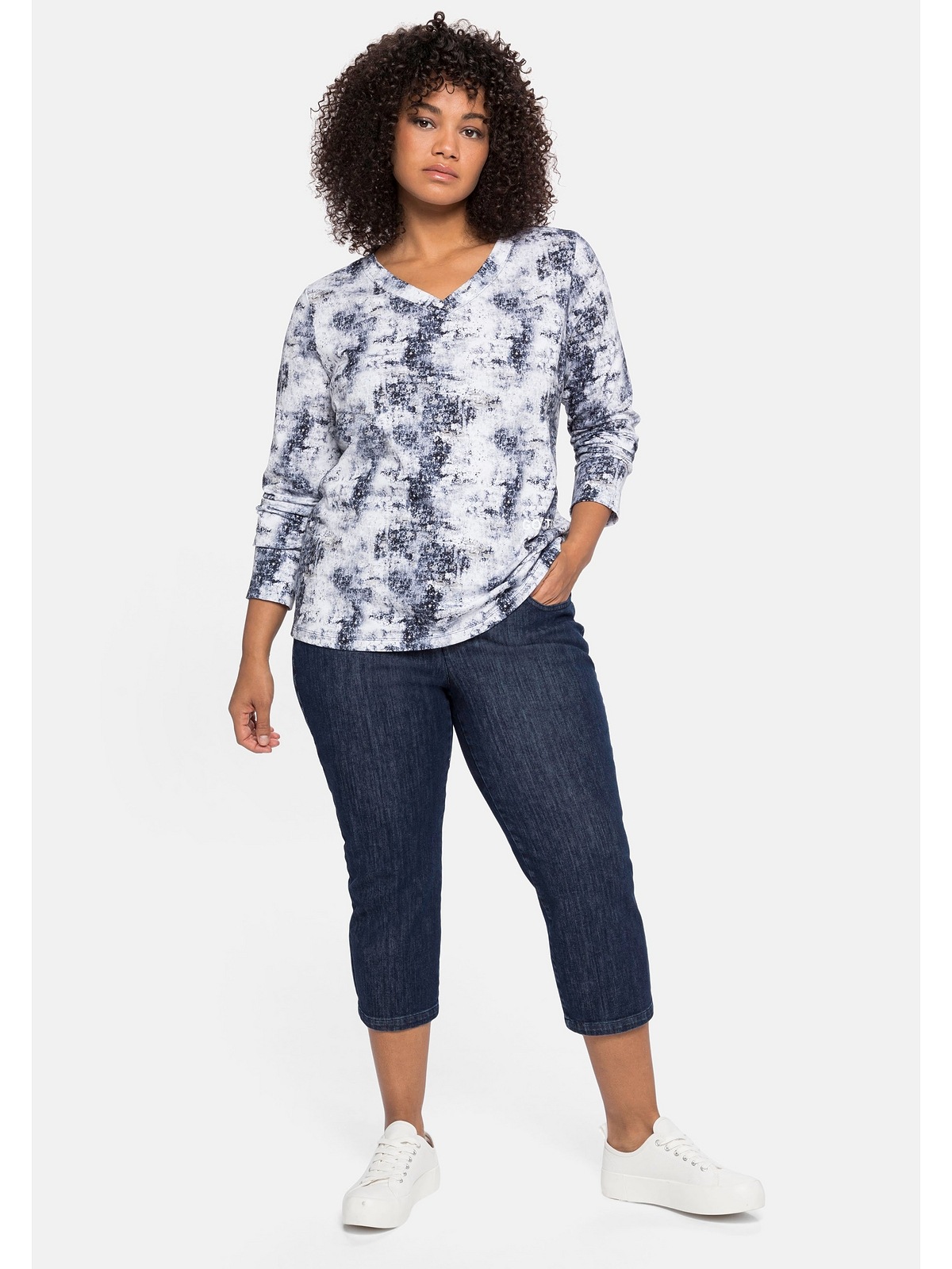 Sheego Stretch-Jeans »Große Größen«, in 3/4-Länge, mit Bodyforming-Effekt