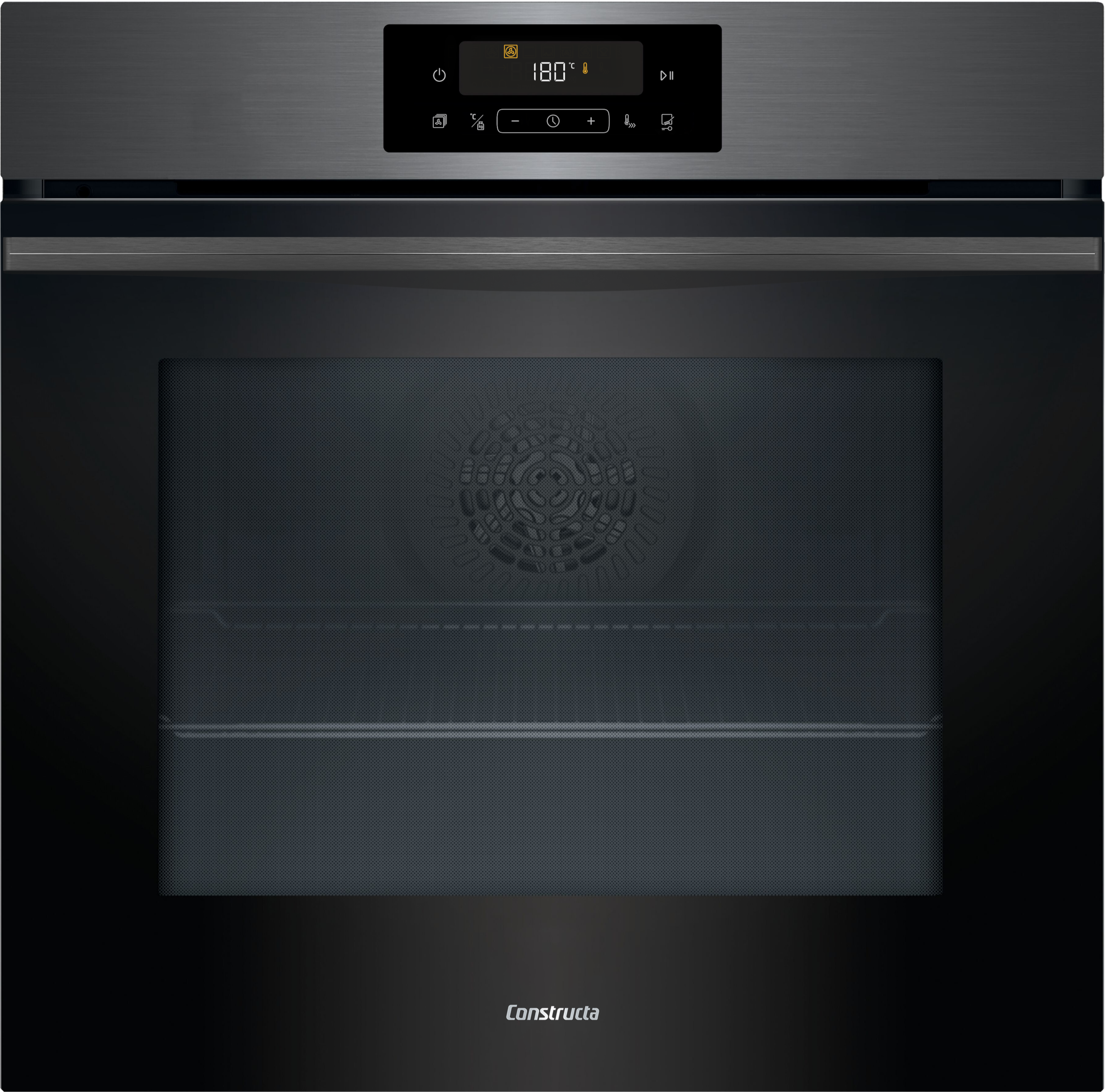 CONSTRUCTA Pyrolyse Backofen "CF3M28083", B:59,4cm H:59,5cm T:54,8cm, grau, Backöfen, Trendiges Black Steel Glasdesign und Air Fry Heizart inklusive