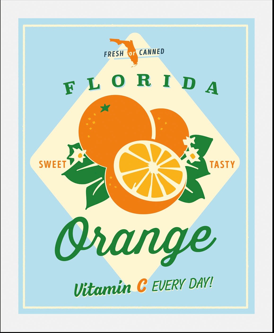 queence Bild "Florida Orange", Obst-Obst Bilder-Essen-Lebensmittel-Kunst-Ab günstig online kaufen