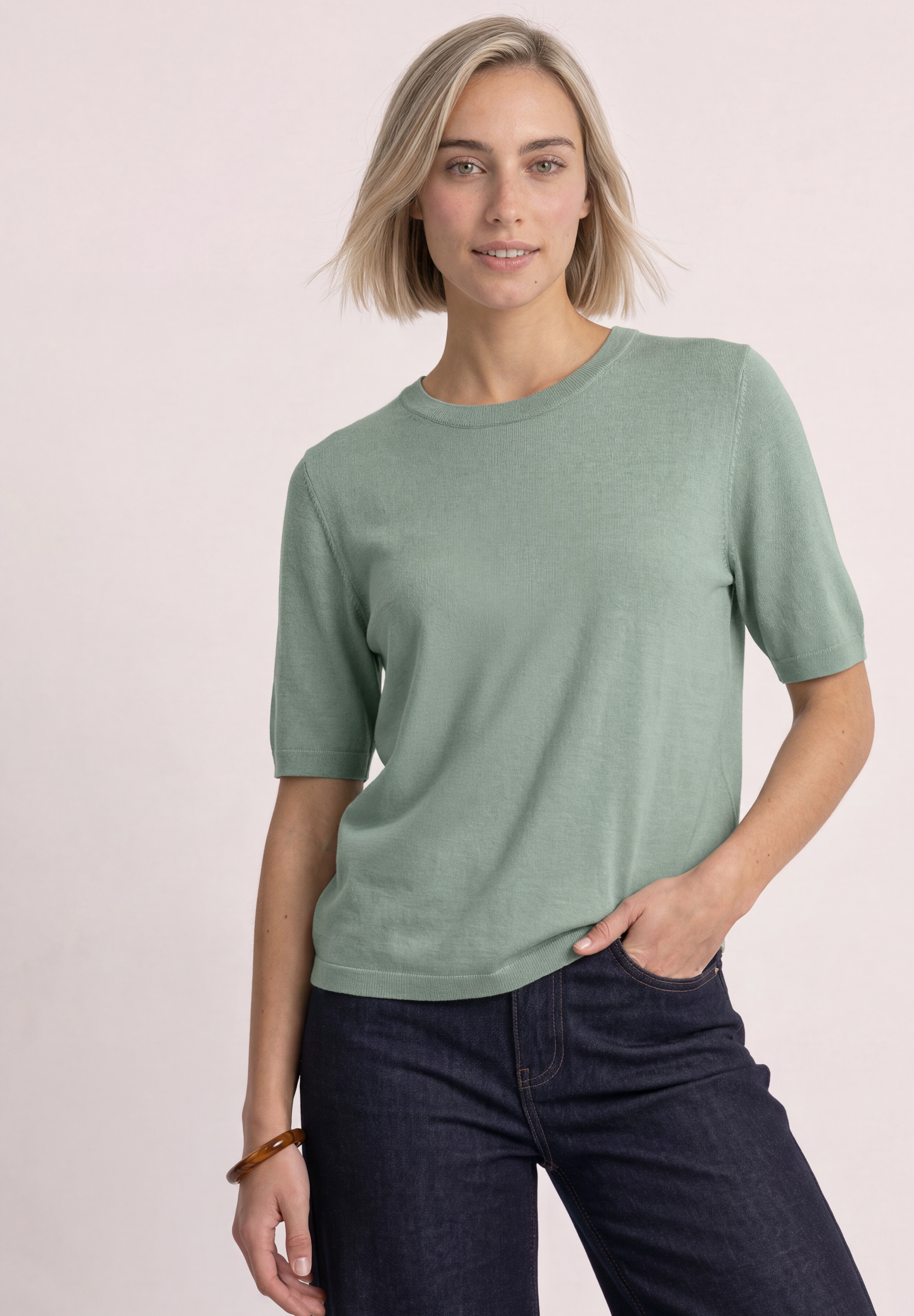 STREET ONE Kurzarmpullover softe Viskose