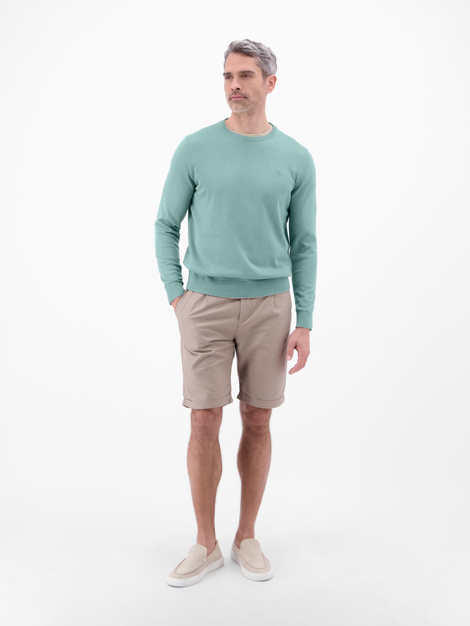 LERROS Strickpullover »Crewneck Strickpullover« Weicher Strick-Pullover, Rundhalsausschnitt, lange Ärmel, pflegeleicht