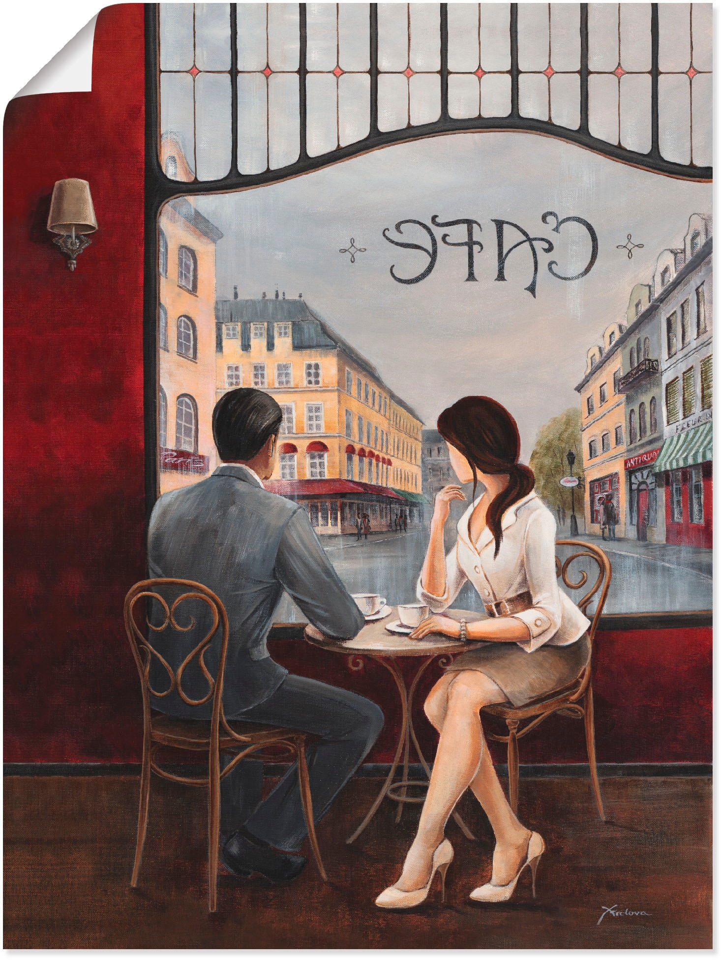 Artland Wandbild "Café" Restaurant & Cafés 1 Stk. tlg. als Alubild, Leinwandbild, Poster in verschied. Größen