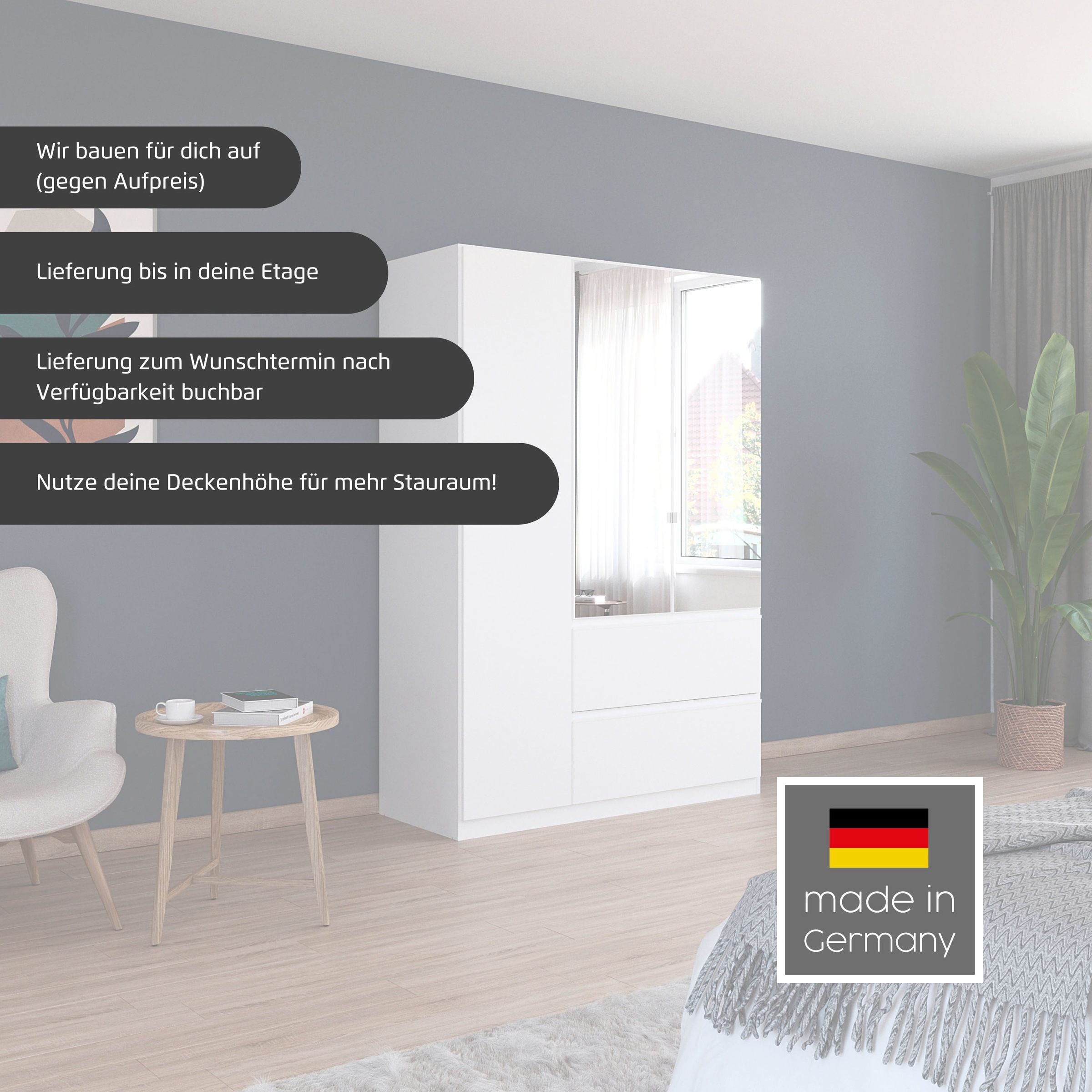 Thumbnail - rauch Drehtürenschrank "Kleiderschrank Schrank Garderobe Wäscheschrank COSTA Breite 91 cm" in 3 Ausstattungen BASIC/CLAS...