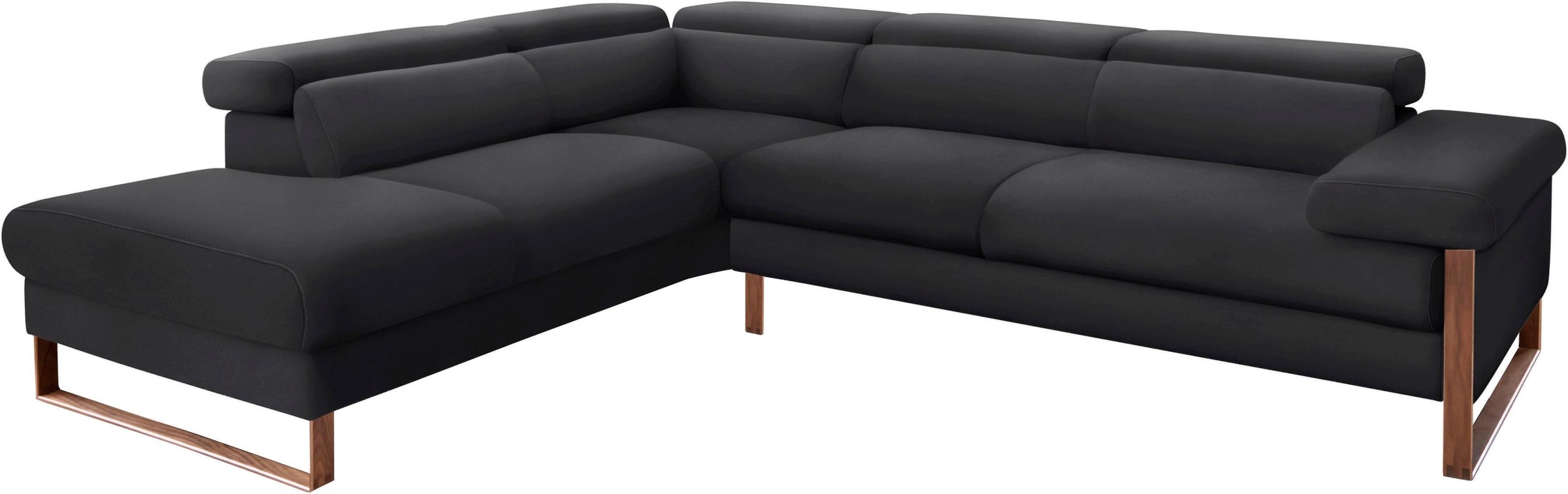 W.SCHILLIG Ecksofa »finn«, German Design Award 2016, Fußgestell Nussbaum natur, Breite 281 cm