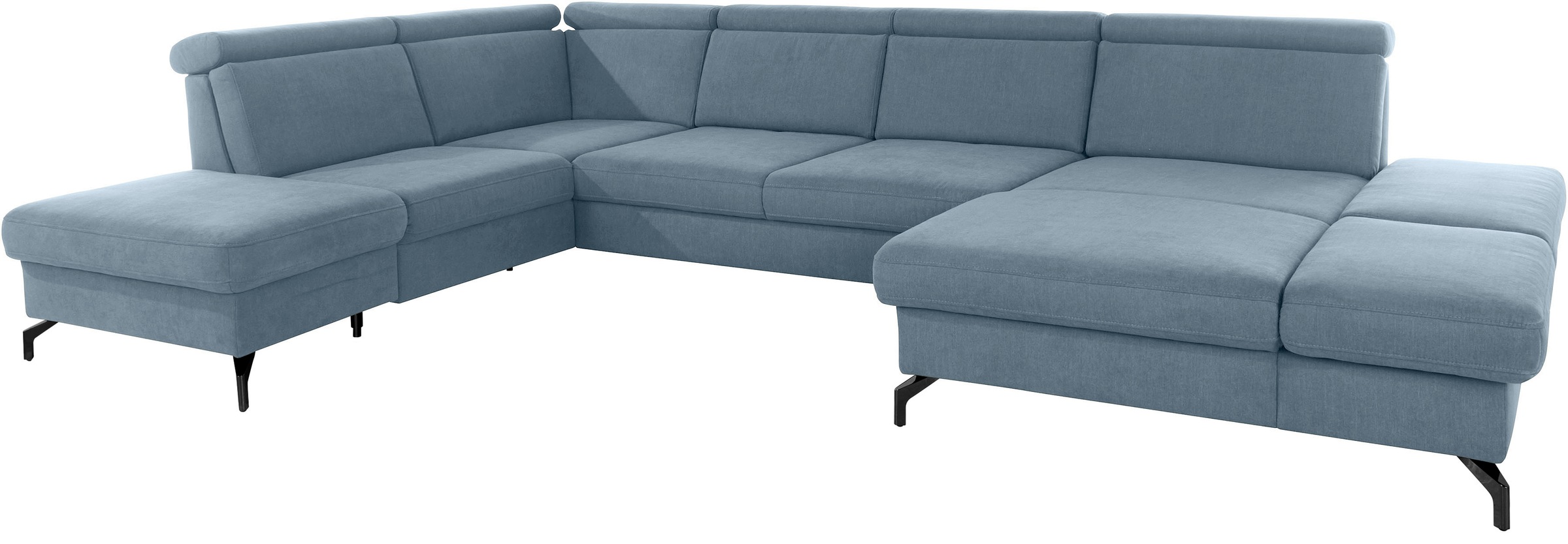 sit&more Wohnlandschaft »Brisbane U-Form«, Fußhöhe 12 cm, inklusive Sitztiefen-, Armteil- und Kopfteilverstellung