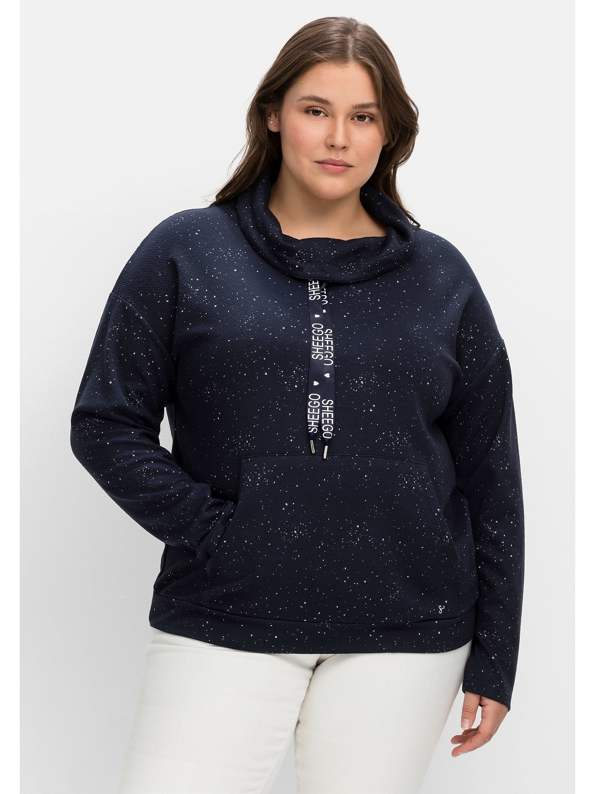 Sweatshirt »Große Größen«, mit Minimalprint, in Struktur-Qualität