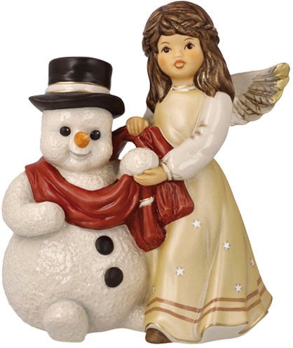 Goebel Engelfigur »Engel - Kuschelige Winternacht, Weihnachtsdeko, Höhe ca. 14,5 cm«, Sammlerfigur, Weihnachtsfigur, Dekofigur aus Steingut