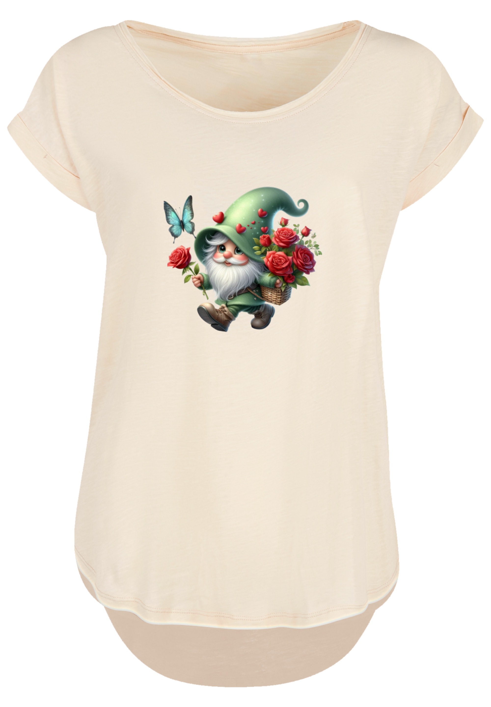 F4NT4STIC T-Shirt »Gnom Frühling Blumen Schmetterling«, Premium Qualität