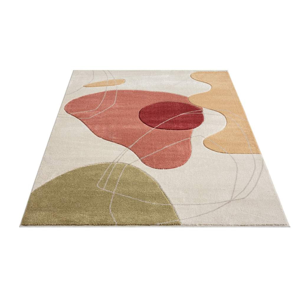 Carpet City Teppich »BONITO 7158«, rechteckig, 11 mm Höhe, Läufer, Flachflor, Hochtief-Muster/ 3D-Effekt, Geo-Muster, Wohnzimmer