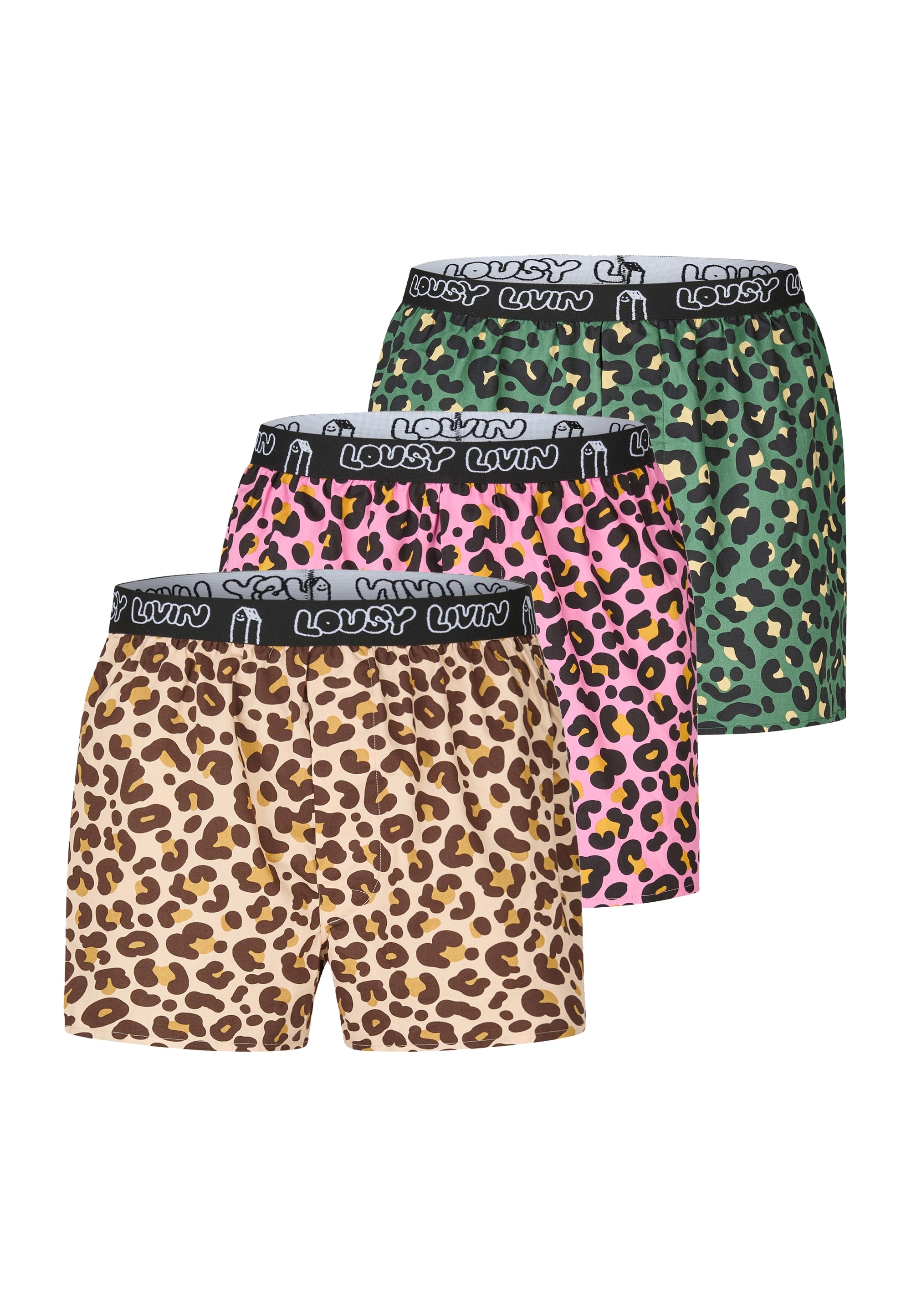 Lousy Livin Boxershorts mit lässigem Leo-Print