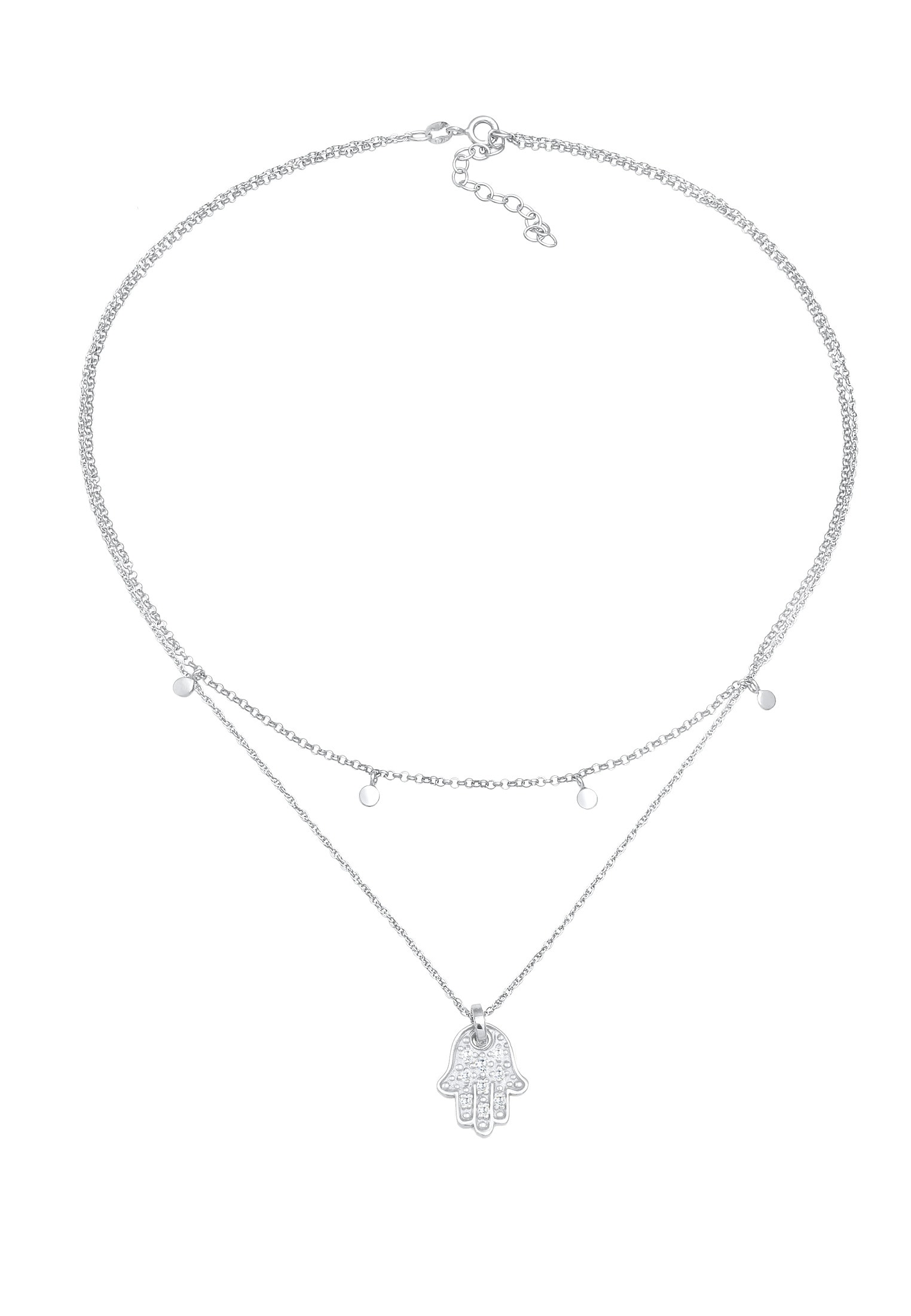 Elli Collier »Choker Plättchen Fatimas Hand Zirkonia 925 Silber«