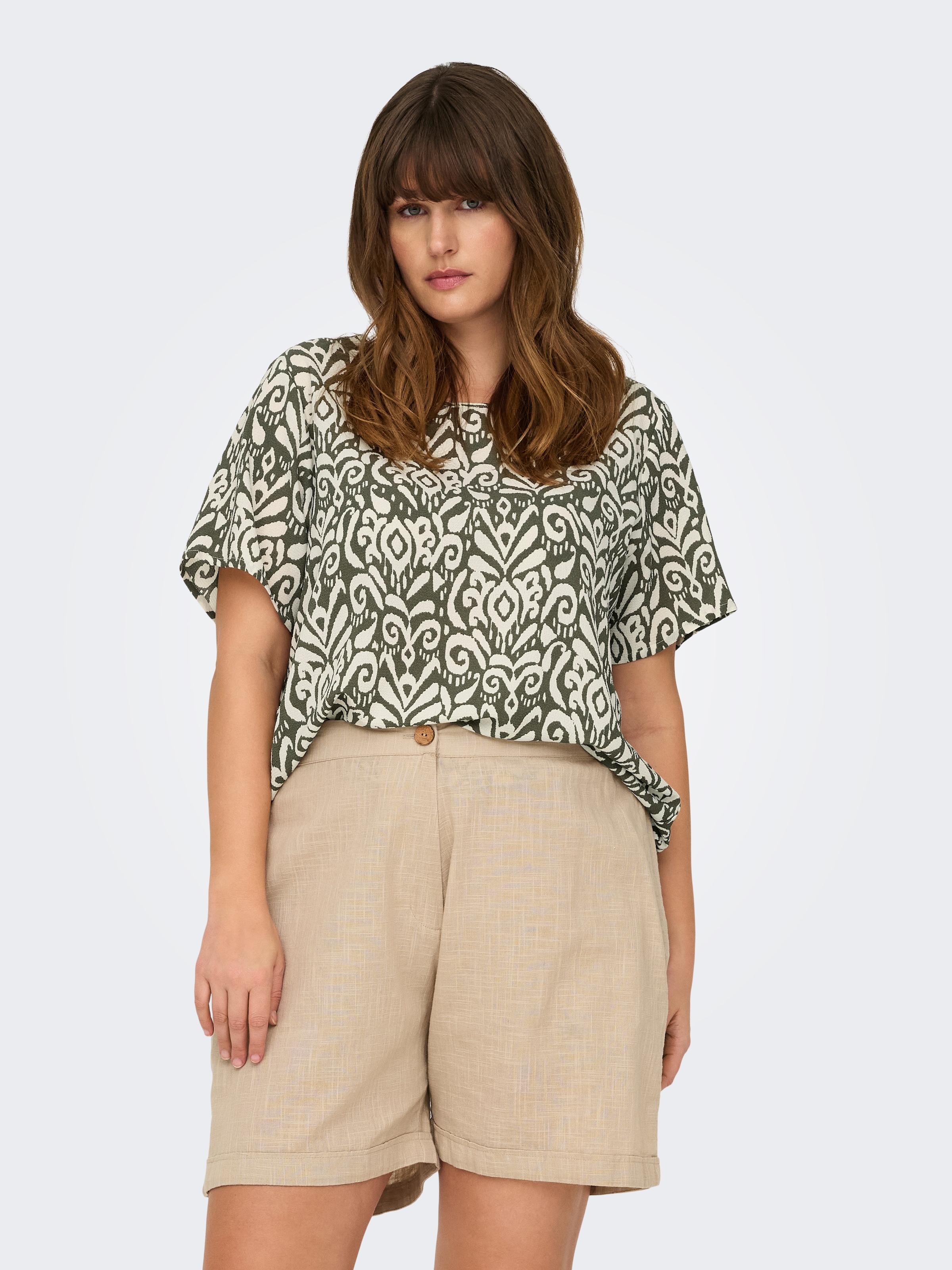 ONLY CARMAKOMA "CARVICA SS TOP WVN NOOS" Materialmix, regular fit günstig online kaufen