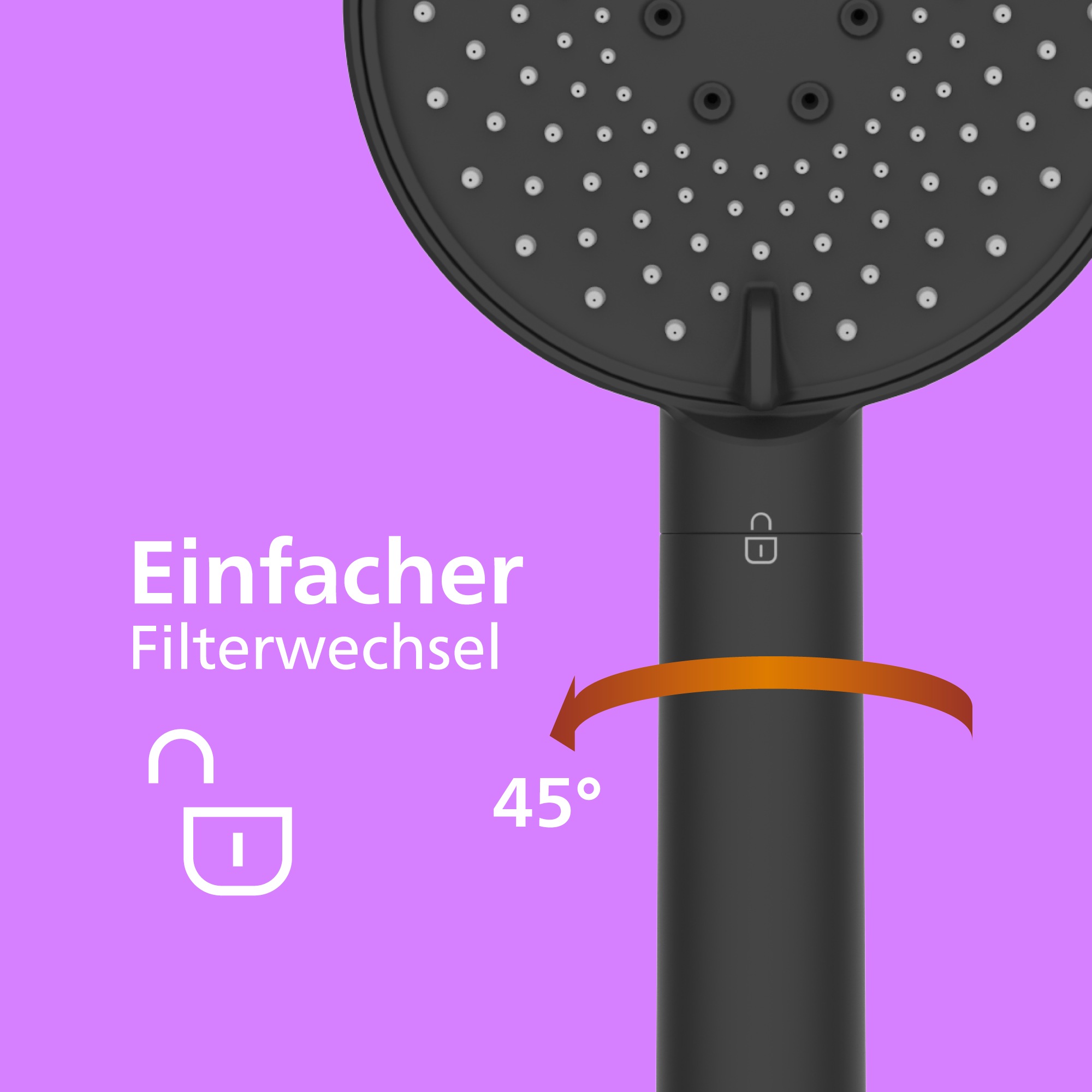 Philips Duschbrause Set, 2 tlg. Duschbrause mit Filter und 1 x Ersatzfilter
