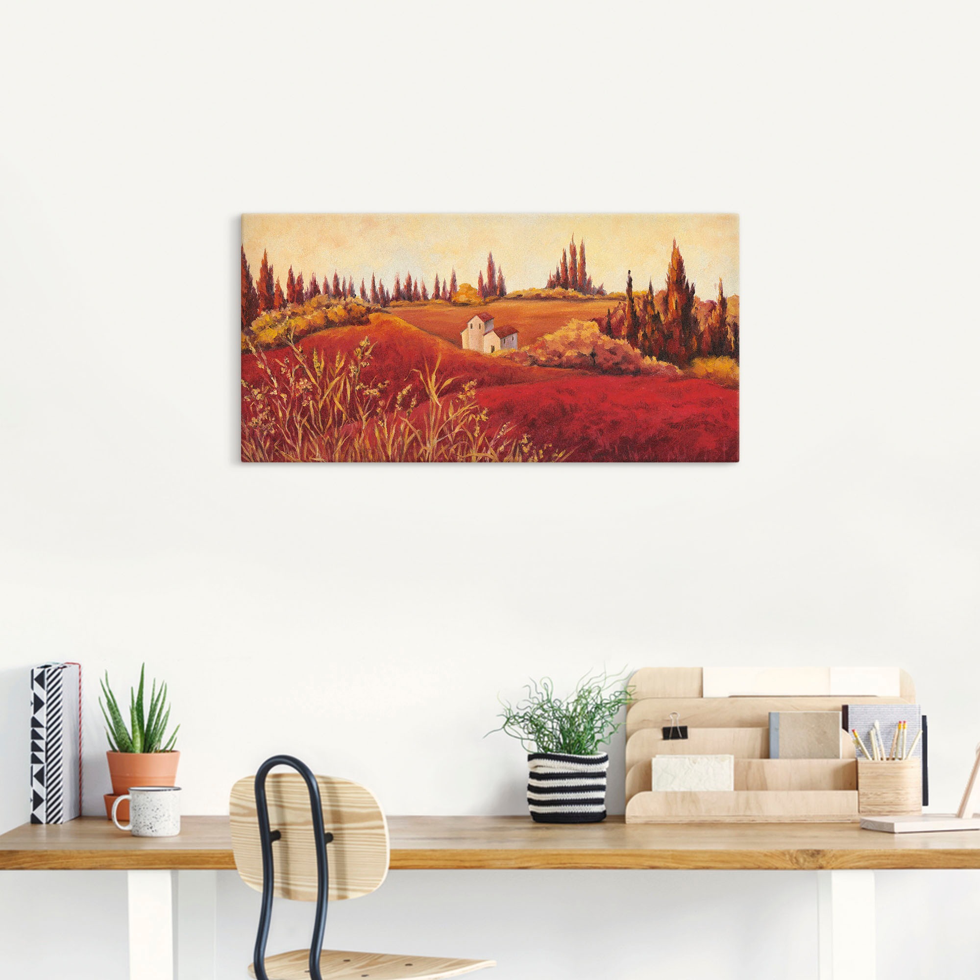 Thumbnail - Artland Leinwandbild "Rote Felder", Felder, (1 St.), auf Keilrahmen gespannt