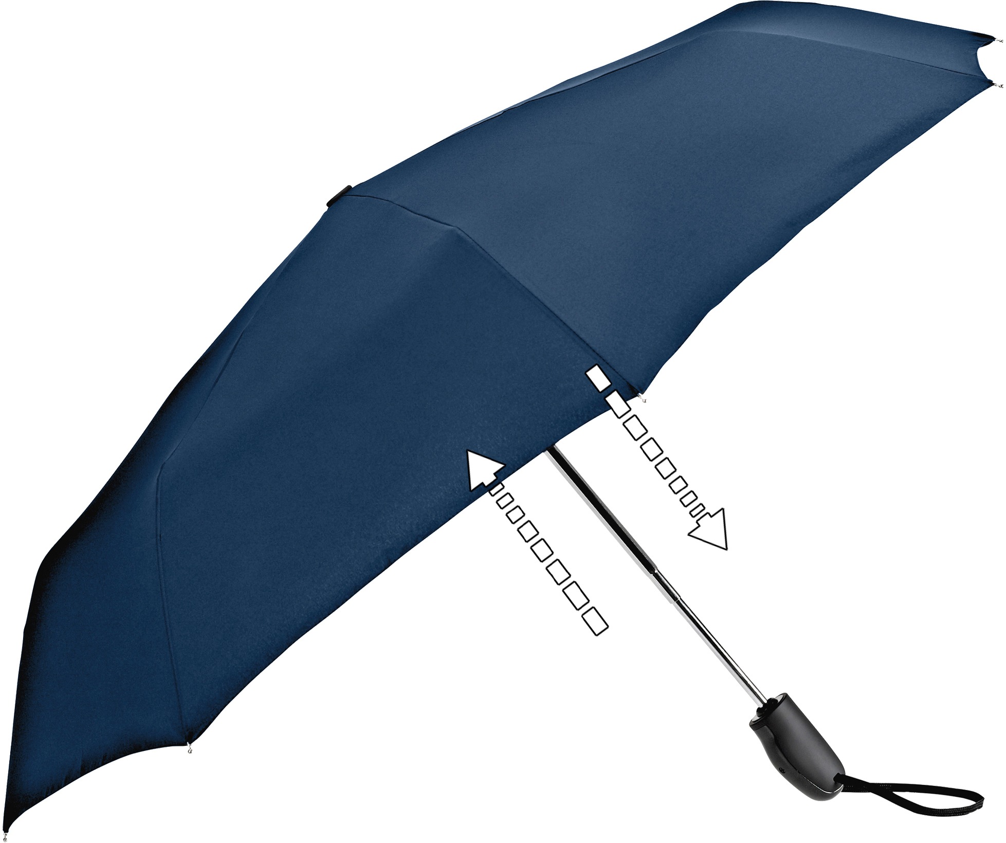32S7 Taschenregenschirm EuroSCHIRM® »Automatik marineblau«