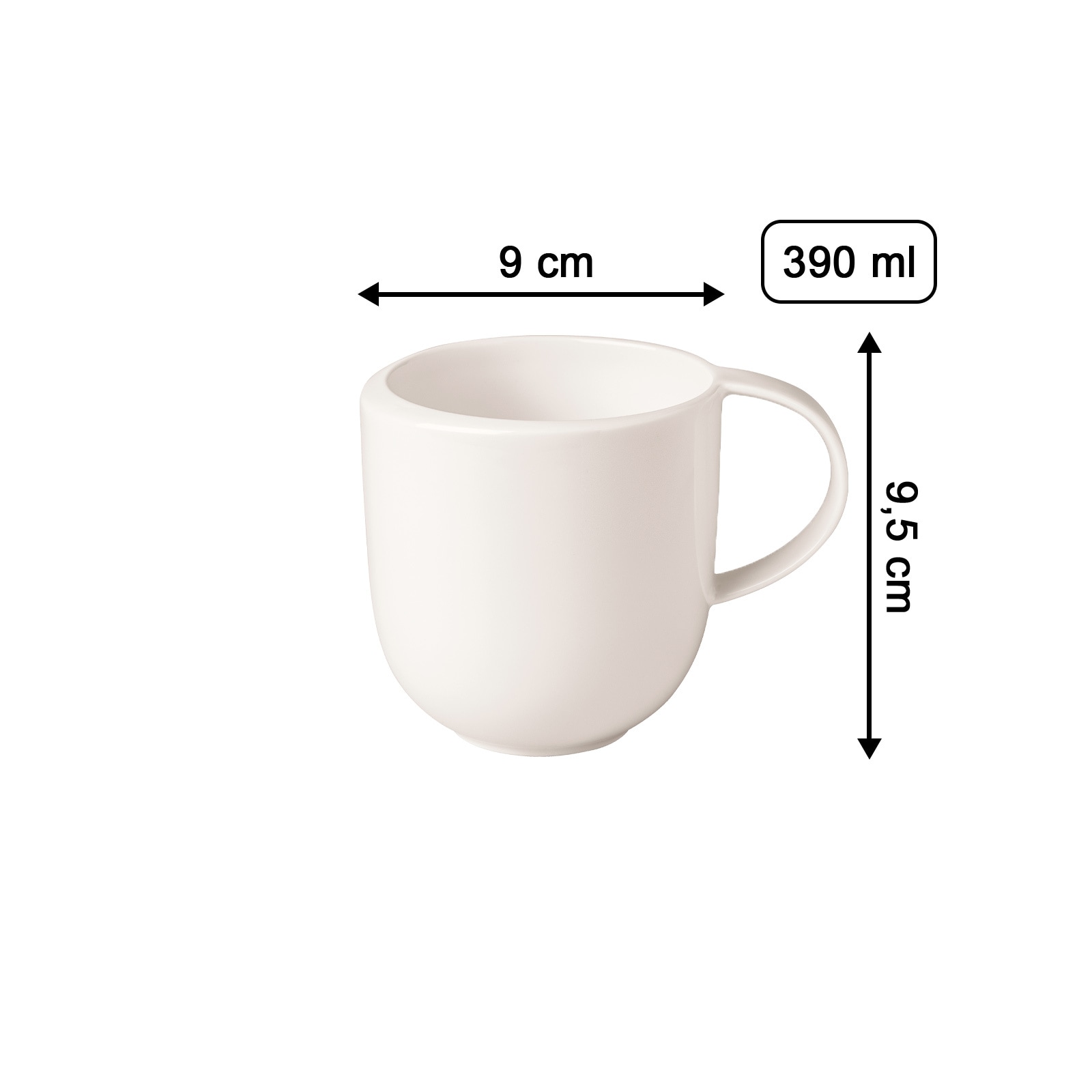 Villeroy & Boch Becher »Becher mit Henkel NewMoon 390 ml 6er Set weiß«