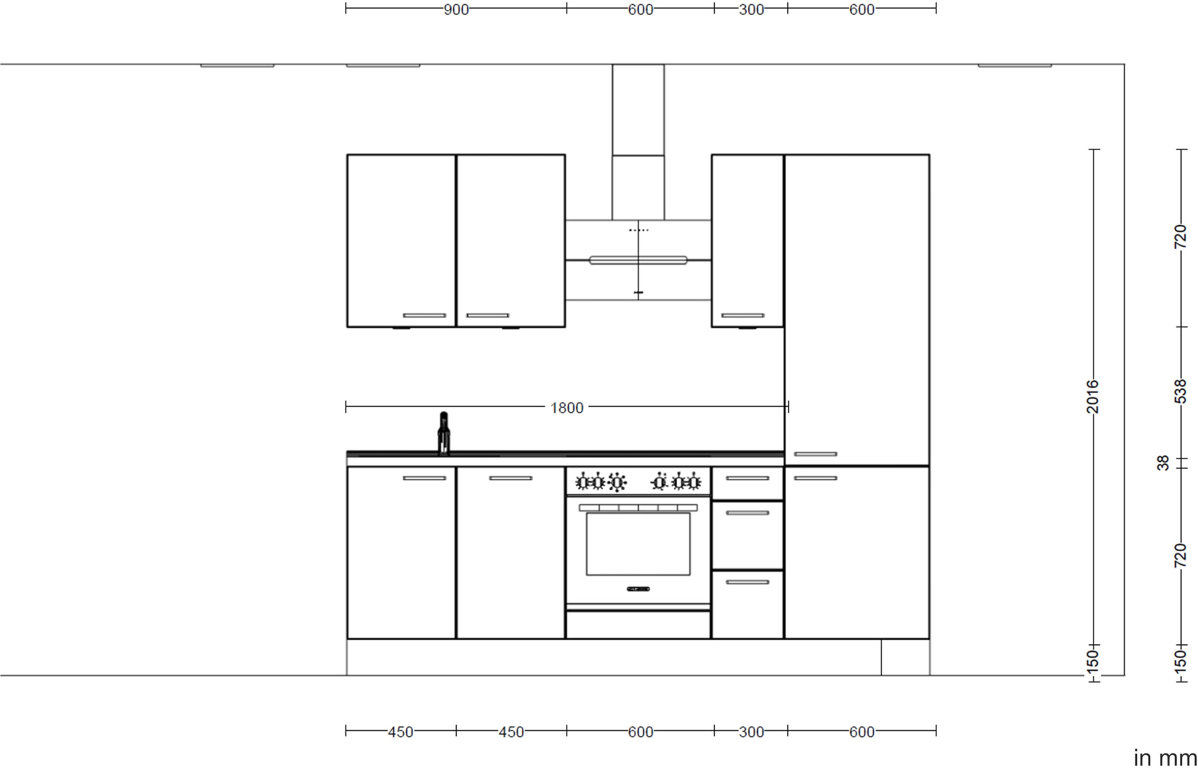 nobilia® Küchenzeile »"Touch II"«, vormontiert, Ausrichtung wählbar, Breite 240 cm, wahlw. mit E-Geräten