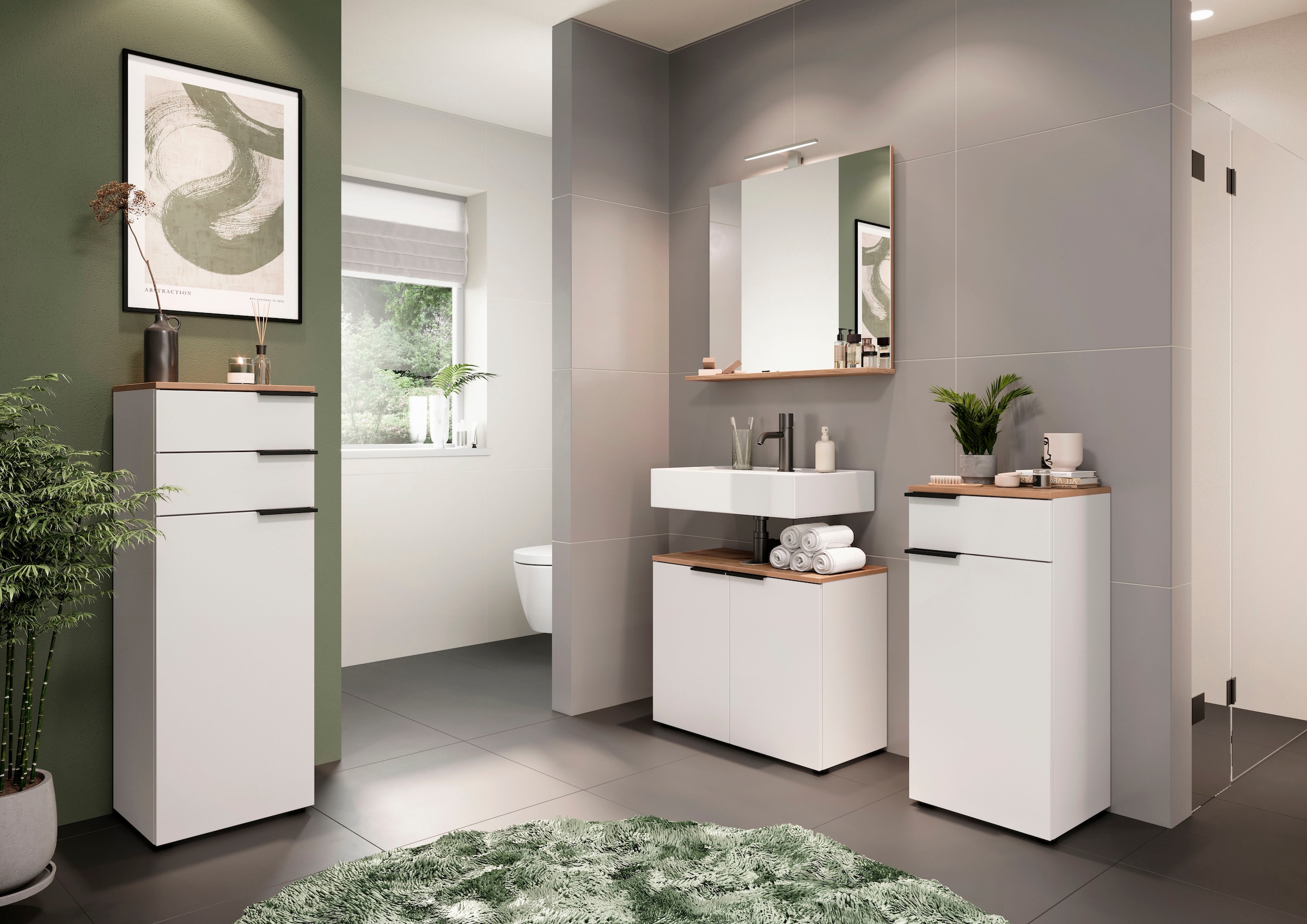 GERMANIA Badspiegel "Majtum mit Ablageboden und LED-Beleuchtung", Breite 76 günstig online kaufen