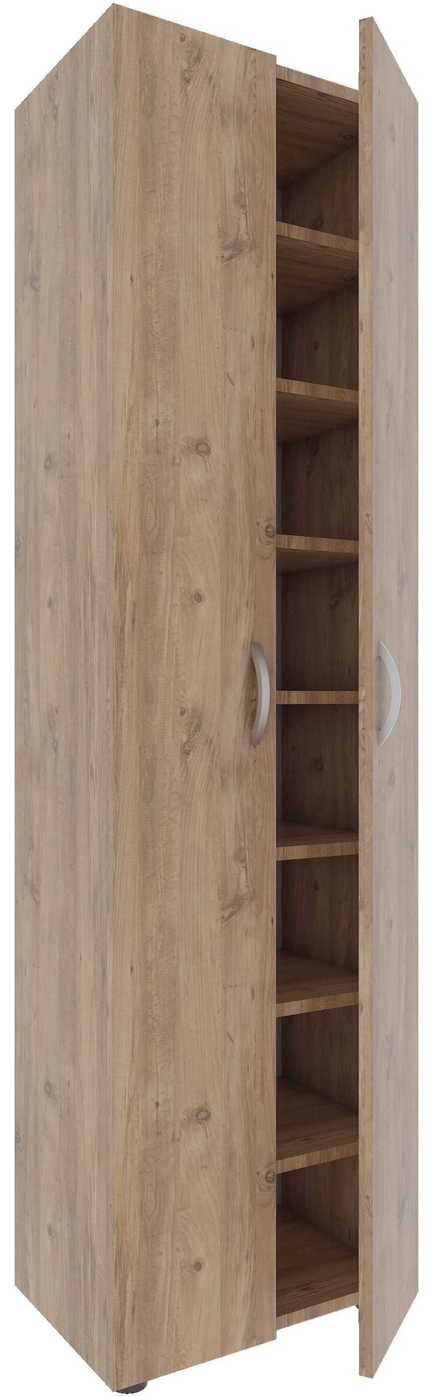 VCM Schuhschrank »VCM Holz Schuhschrank | Maße: H. 173 x B. 49 x T. 30 cm | Allzweckschrank | 8 Fächer | 2 Drehtüren ¿ Ulas«, (1 St.)