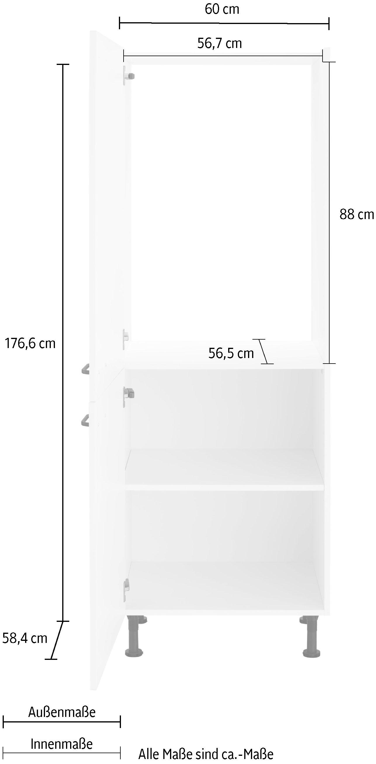 OPTIFIT Kühlumbauschrank »Elga«, mit BAUR 60 höhenverstellbaren cm bestellen Breite | Füßen, Soft-Close-Funktion