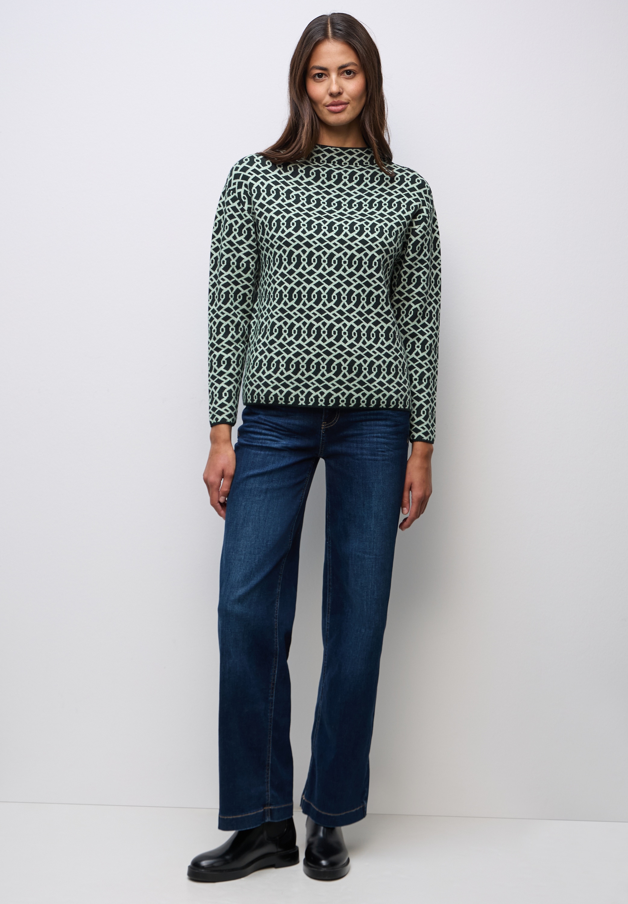 STREET ONE Jacquardpullover mit grafischem Muster