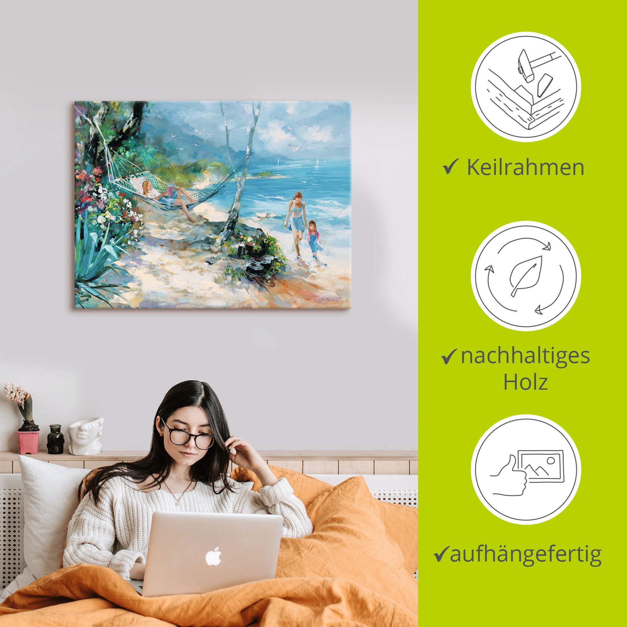 Artland Wandbild »Gelassenheit«, Strand, (1 St.), als Leinwandbild, Poster in verschied. Größen