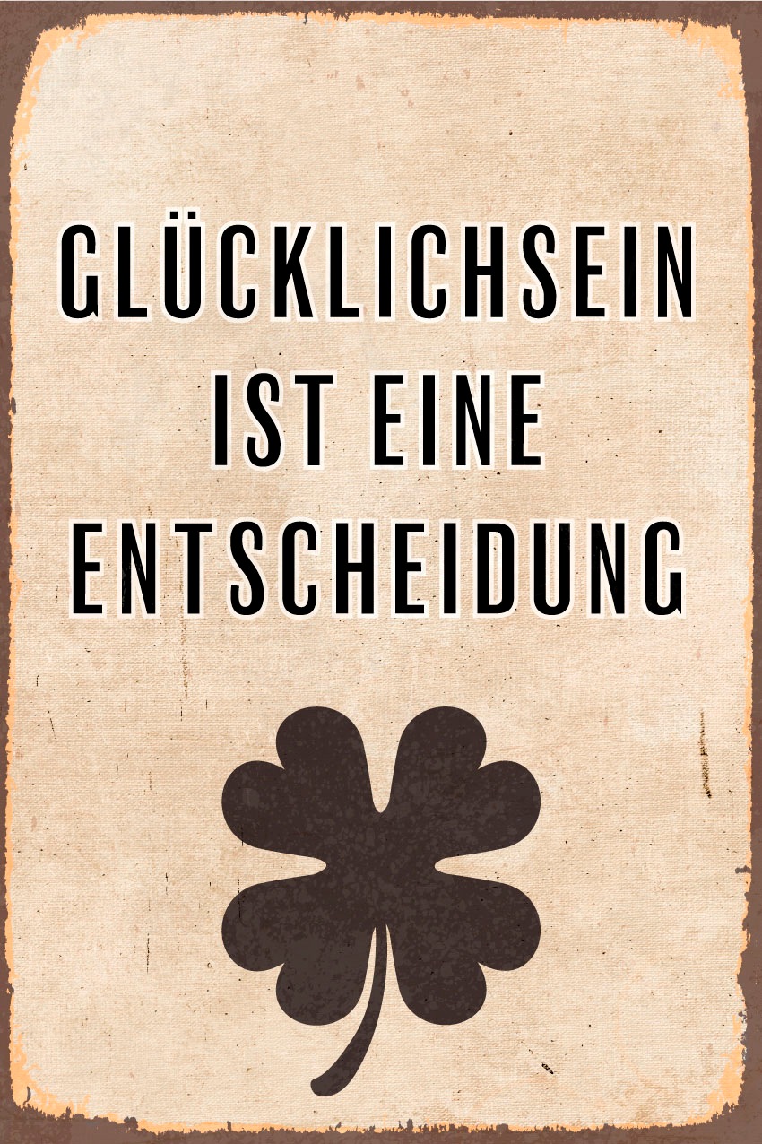 queence Metallbild "Glücklichsein" Schriftzug  Schriftzüge 1 Stk. tlg. Stah günstig online kaufen