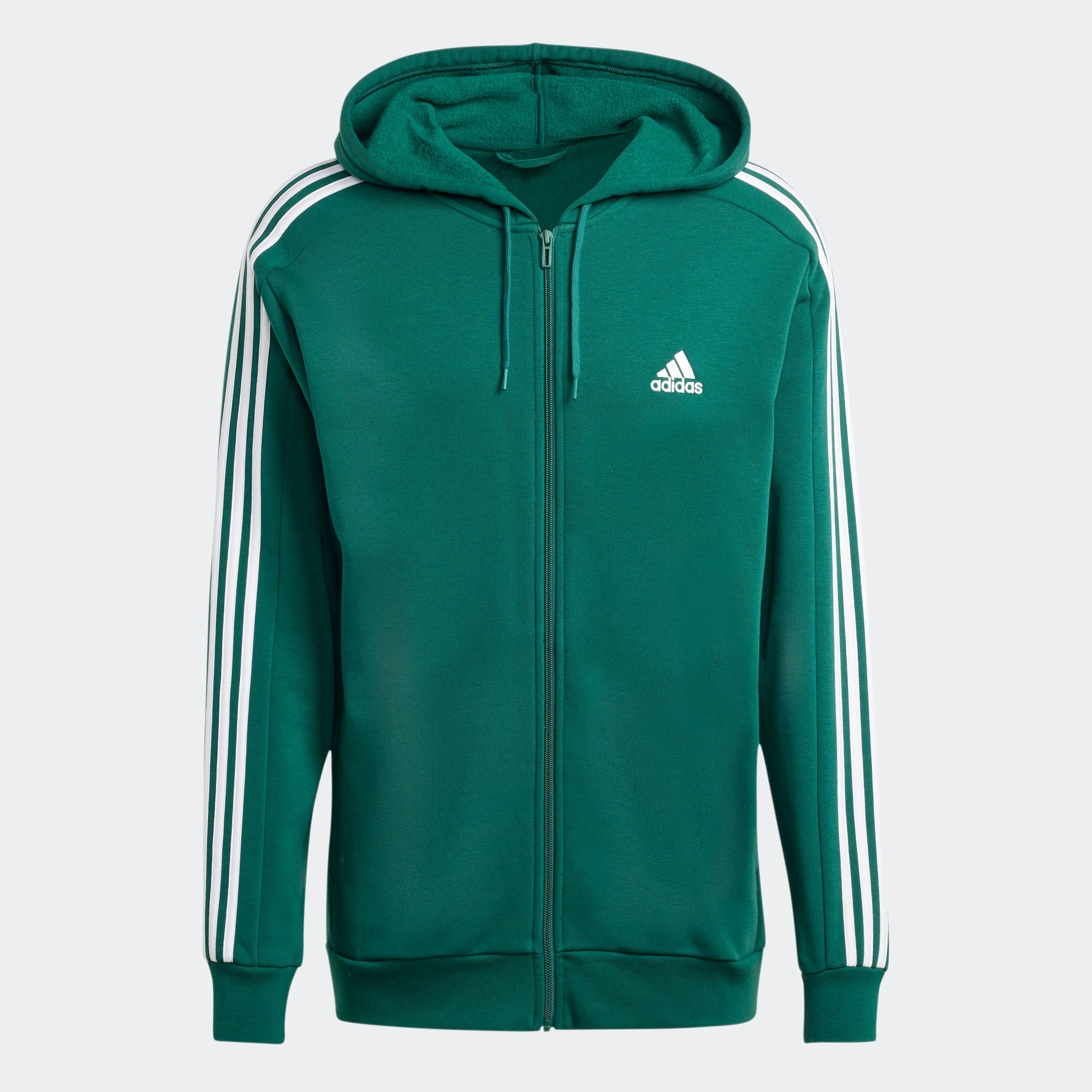 adidas Sportswear Kapuzensweatjacke »ESSENTIALS 3STREIFEN KAPUZENJACKE«, angenehmes Material aus Baumwollmix