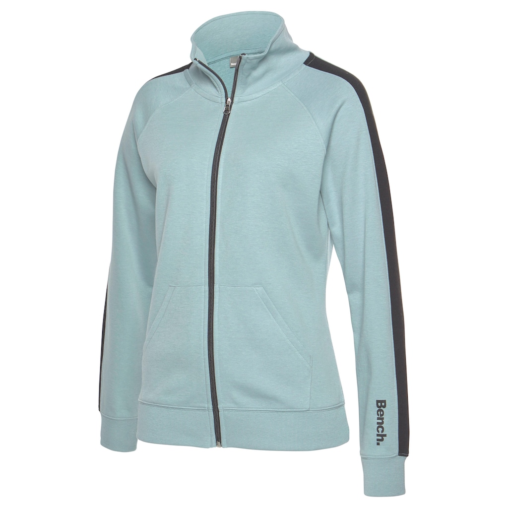 Bench. Loungewear Sweatjacke, mit Seitenstreifen und Stehkragen, Loungeanzug