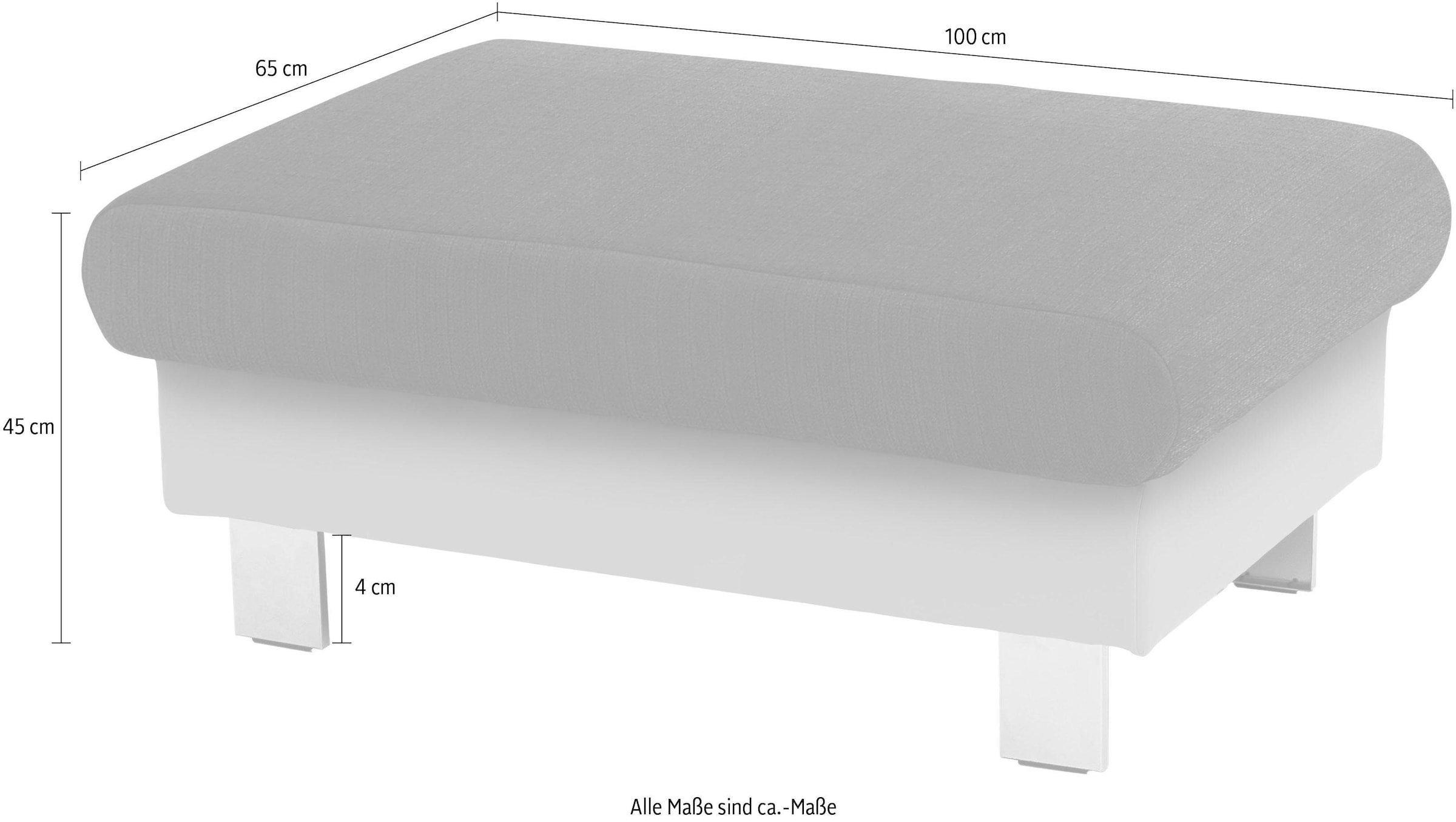 COTTA Polstergarnitur »Komaris L-Form«, (Set), Set bestehend aus: Ecksofa mit Kopfteilverstellung & Hocker