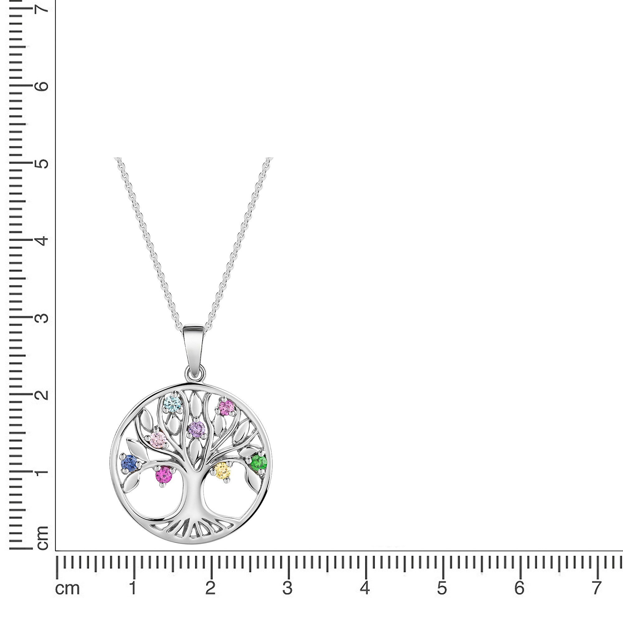 Firetti Kette mit Anhänger »Geschenk Silber 925 Halsschmuck Halskette Ankerkette Baum des Lebens« mit Zirkonia (synth.)
