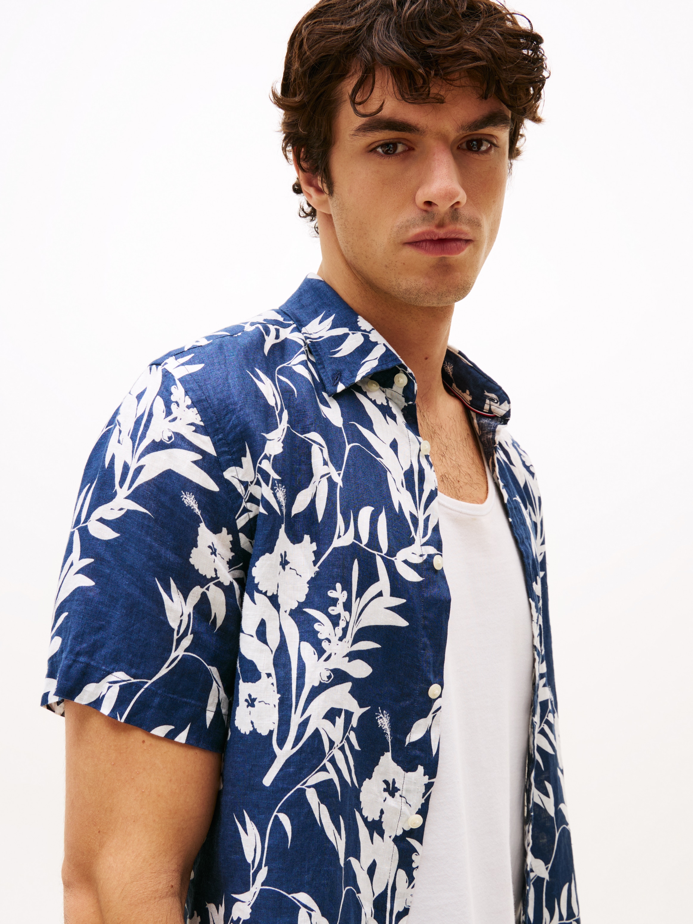 Tommy Hilfiger Leinenhemd »LINEN TROPICAL PRT SS RF SHIRT«, mit Allover Flowerprint