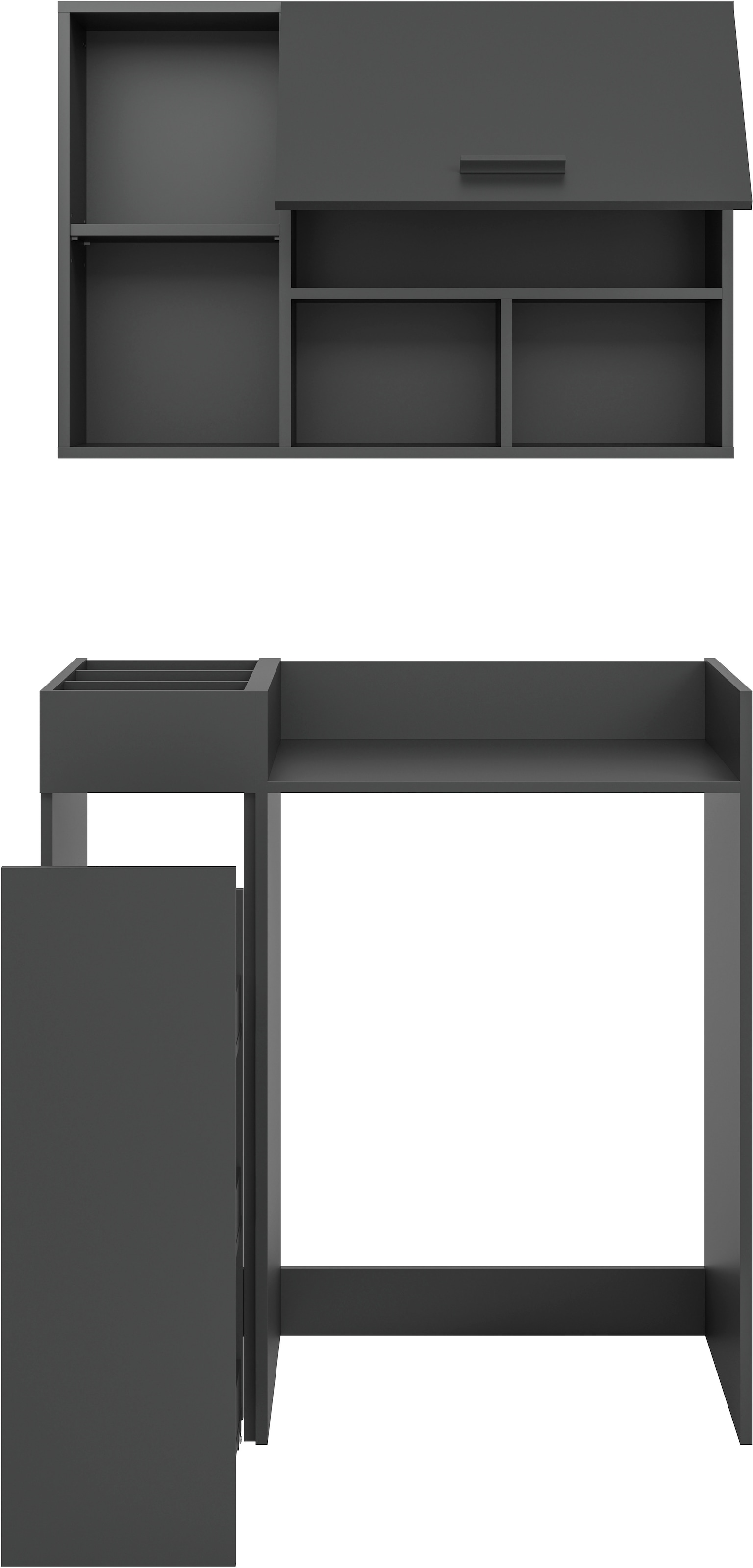 welltime Badmöbel-Set »FALAS, TOPSELLER!, 3-teilig, Hauswirtschaftsraum Set, Breite 95 cm«, (Set, 3 St., bestehend aus: Waschmaschinenumbauschrank, Standregal & Hängeschrank), Kombination, Waschmaschinenumbau, Waschmaschinenschrank, Wäschekammer