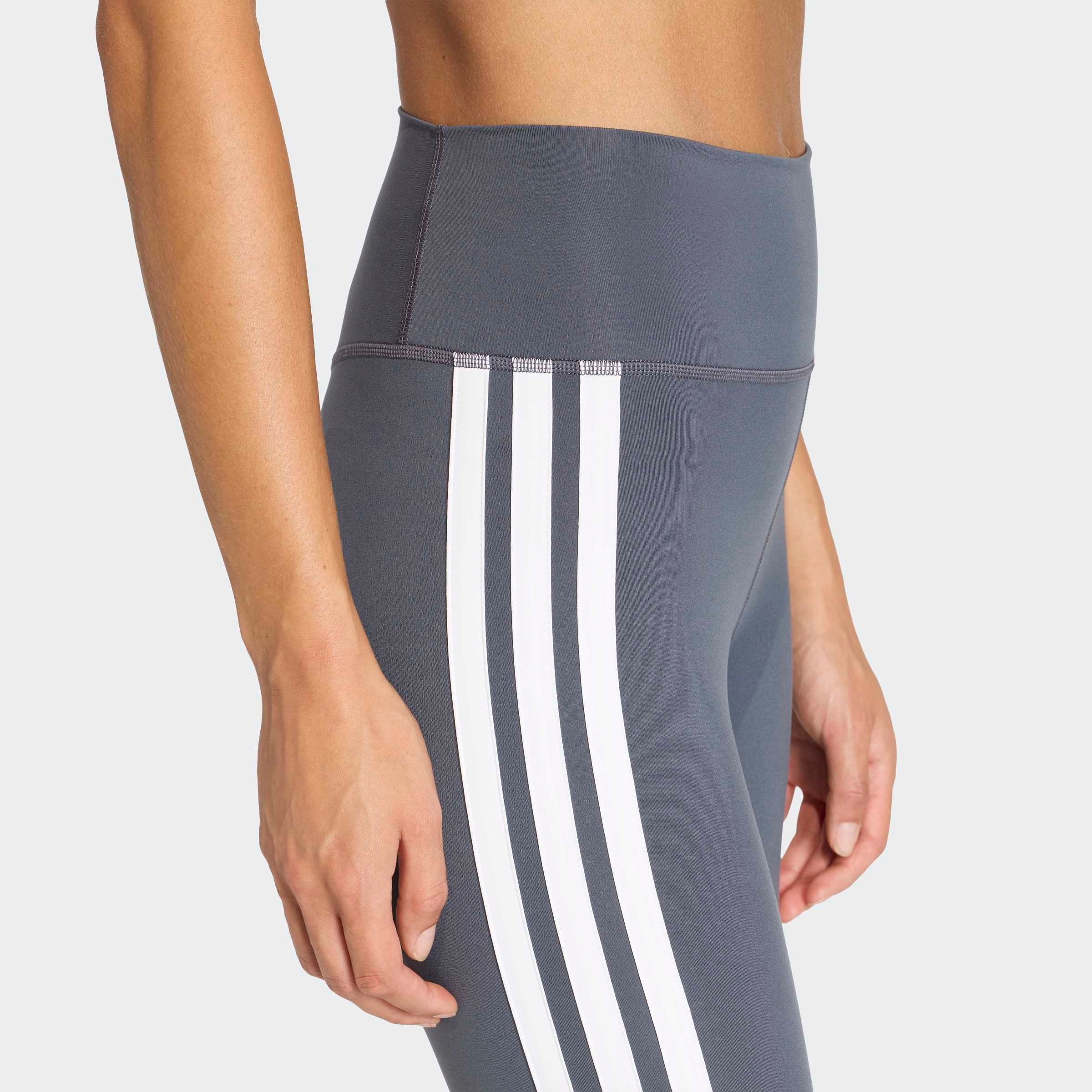 Trainingstights ADIDAS PERFORMANCE "OPTIME ESSENTIALS WORKOUT 3-STREIFEN 3/4 LEGGINGS", Damen, Gr. S, N-Gr, aurora onix, weiß, normal, gr., Obermaterial: 85% Polyester, 15% Elasthan, 3/4-Länge, Hosen 3