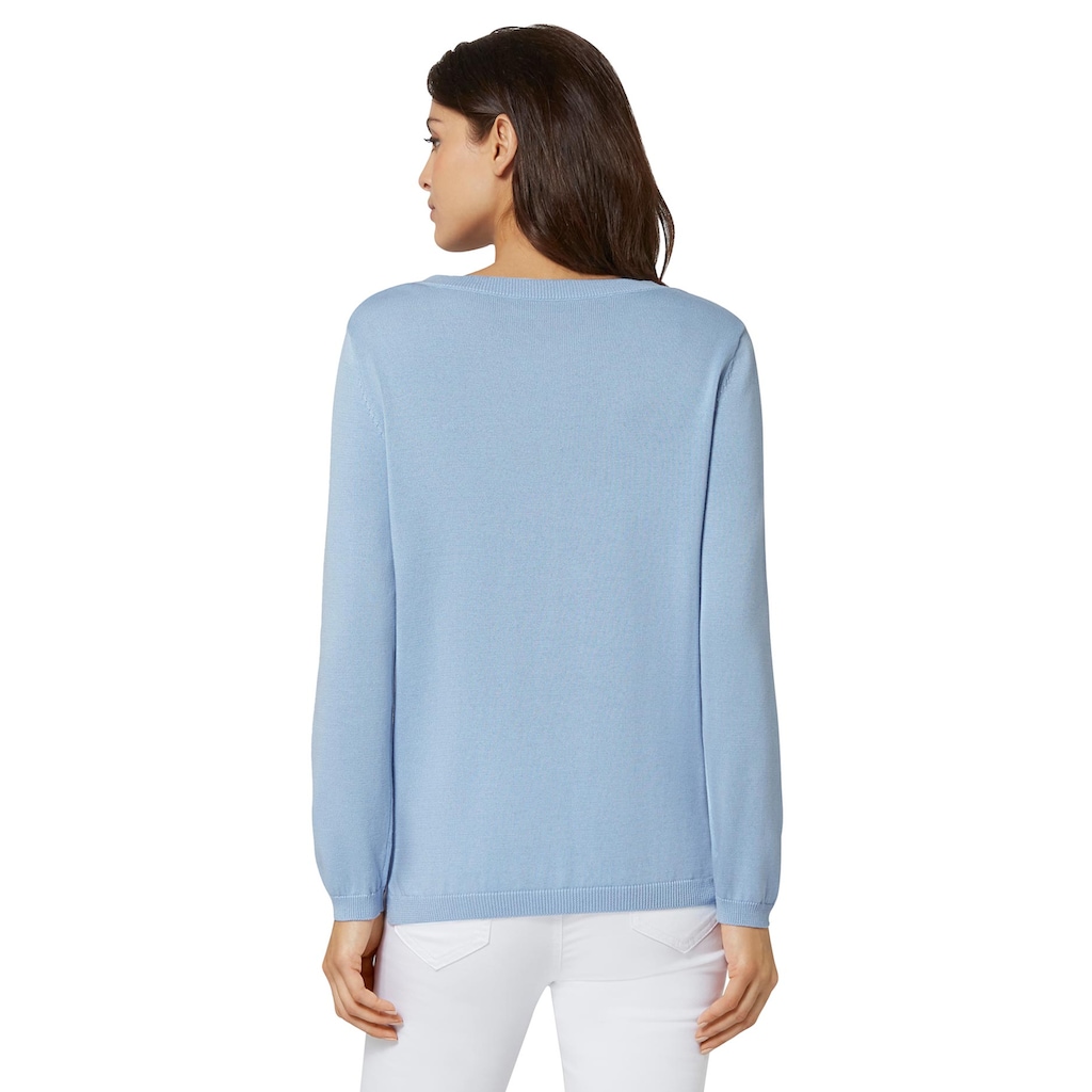 Damenmode  Inspirationen V-Ausschnitt-Pullover »Pullover« eisblau
