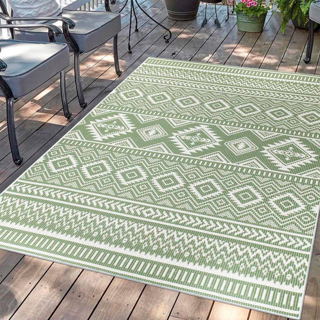 Carpet City Outdoorteppich "PALM 3522" rechteckig 5 mm Höhe Läufer, Wetterf günstig online kaufen