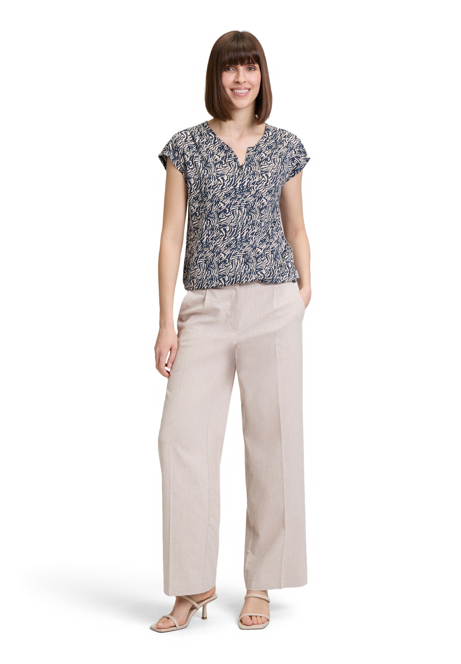 Betty&Co Kurzarmshirt »Betty & Co Blusenshirt mit Gummizug«, (1 tlg.), Druck