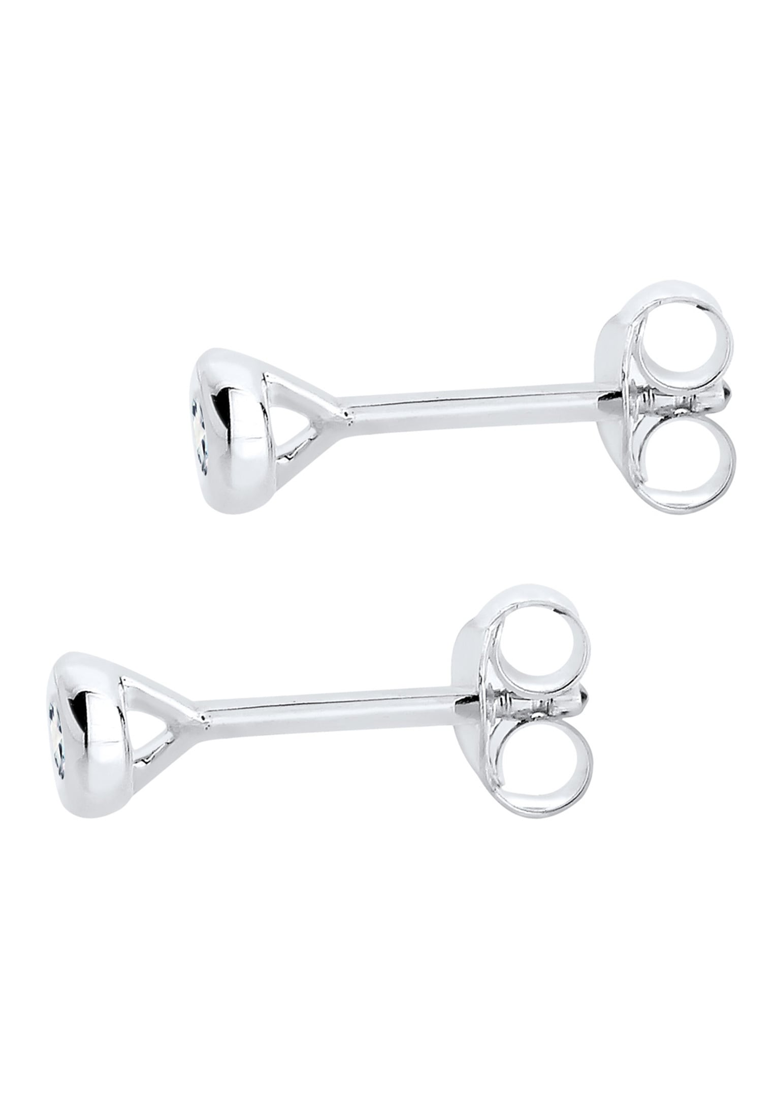 Elli DIAMONDS Paar Ohrstecker »Basic Diamant (0.06 ct.) 925 Silber Geschenkidee«