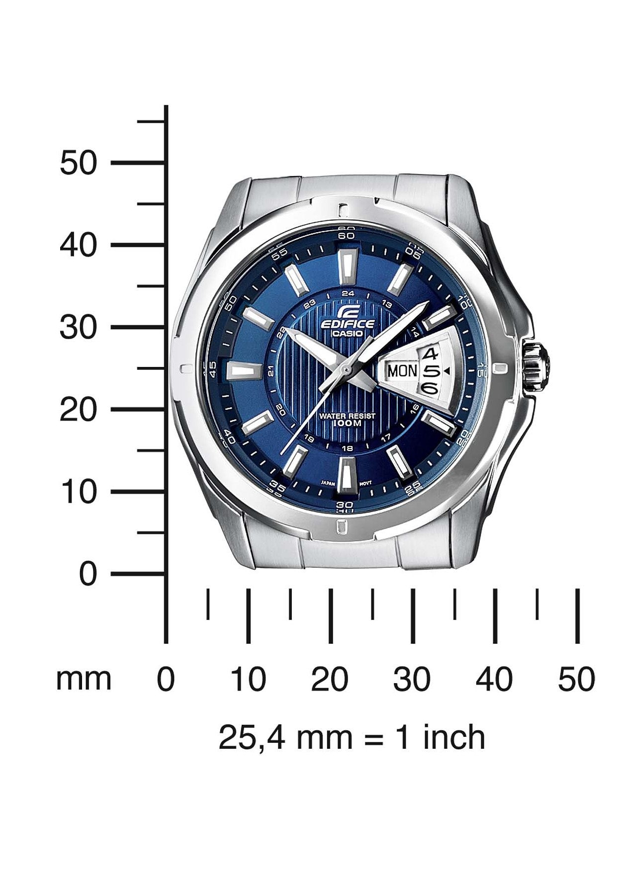 CASIO EDIFICE Quarzuhr, Armbanduhr, Herrenuhr, bis 10 bar wasserdicht, Datum, Wochentag