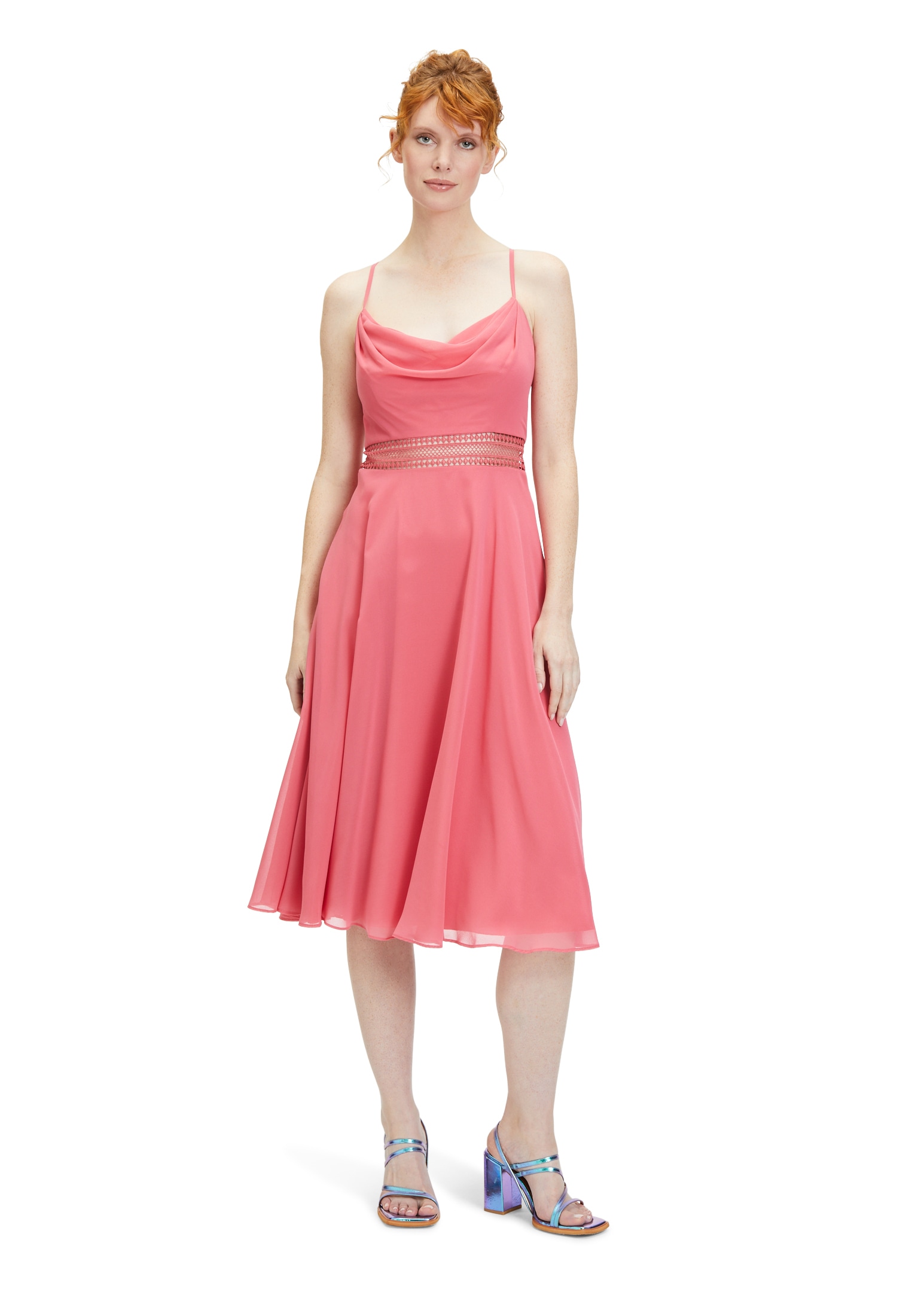 Vera Mont Cocktailkleid "Vera Mont Cocktailkleid mit Wasserfallausschnitt", Stickerei