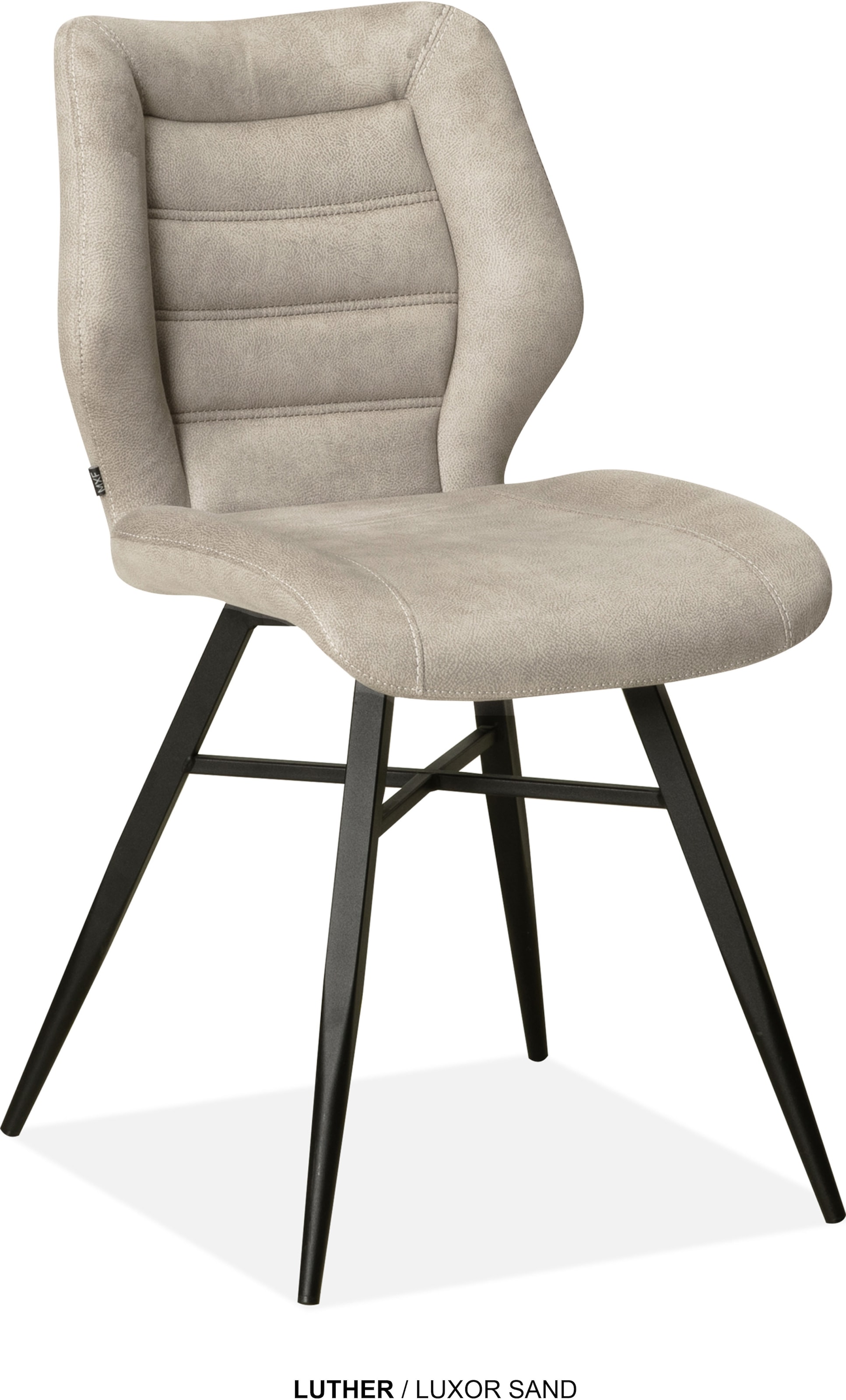 Esszimmerstuhl OMG DESIGN, B:47cm H:84,5cm T:59,5cmsand, schwarz, Polyester, Stühle, "Luther", Schalenstuhl, bequem gepolstert, Esszimmerstuhl