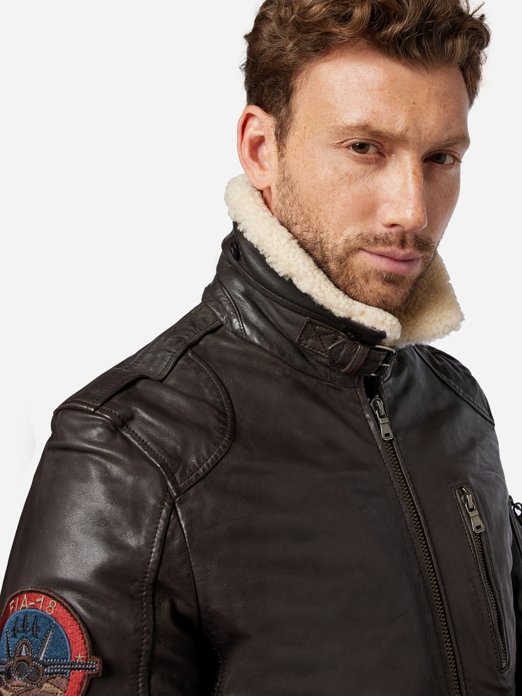 RICANO Bomberjacke »Lederjacke TG-1011« ohne Kapuze Handgefertigt aus echtem Leder