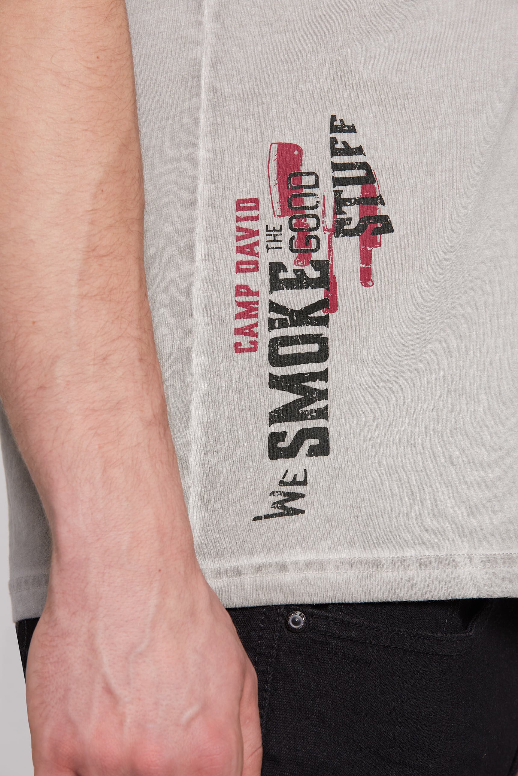 CAMP DAVID Henleyshirt, mit Used-Kanten