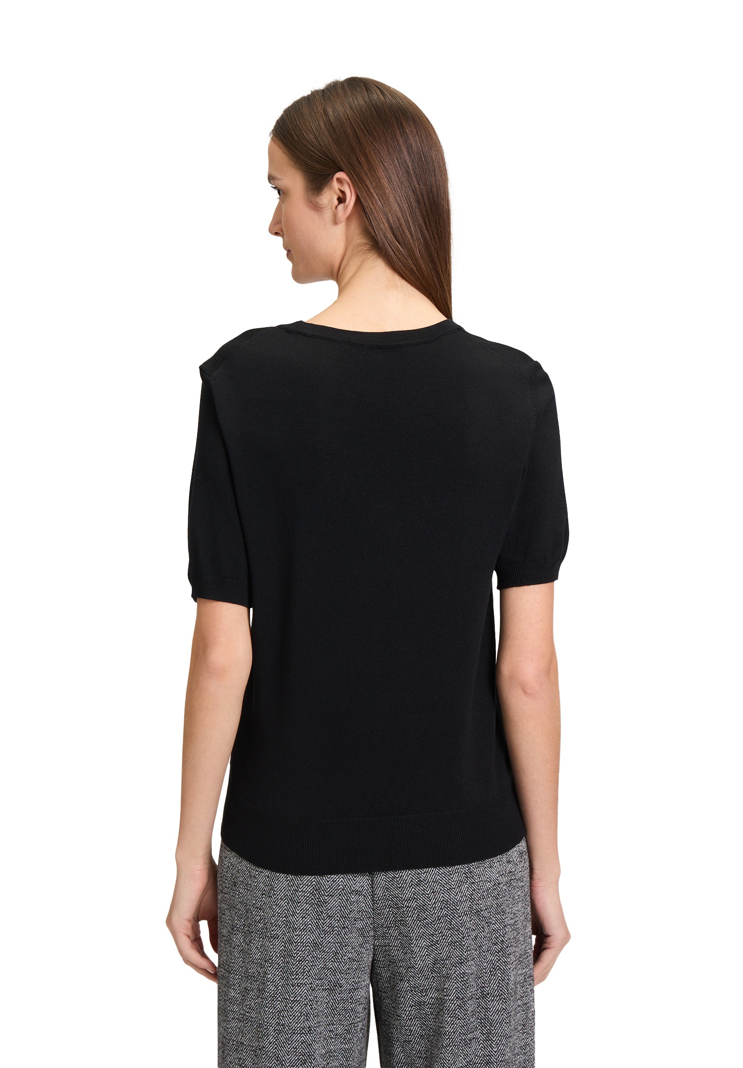 Betty&Co Kurzarmshirt »Betty & Co Feinstrickpullover mit Rundhalsausschnitt«, (1 tlg.)