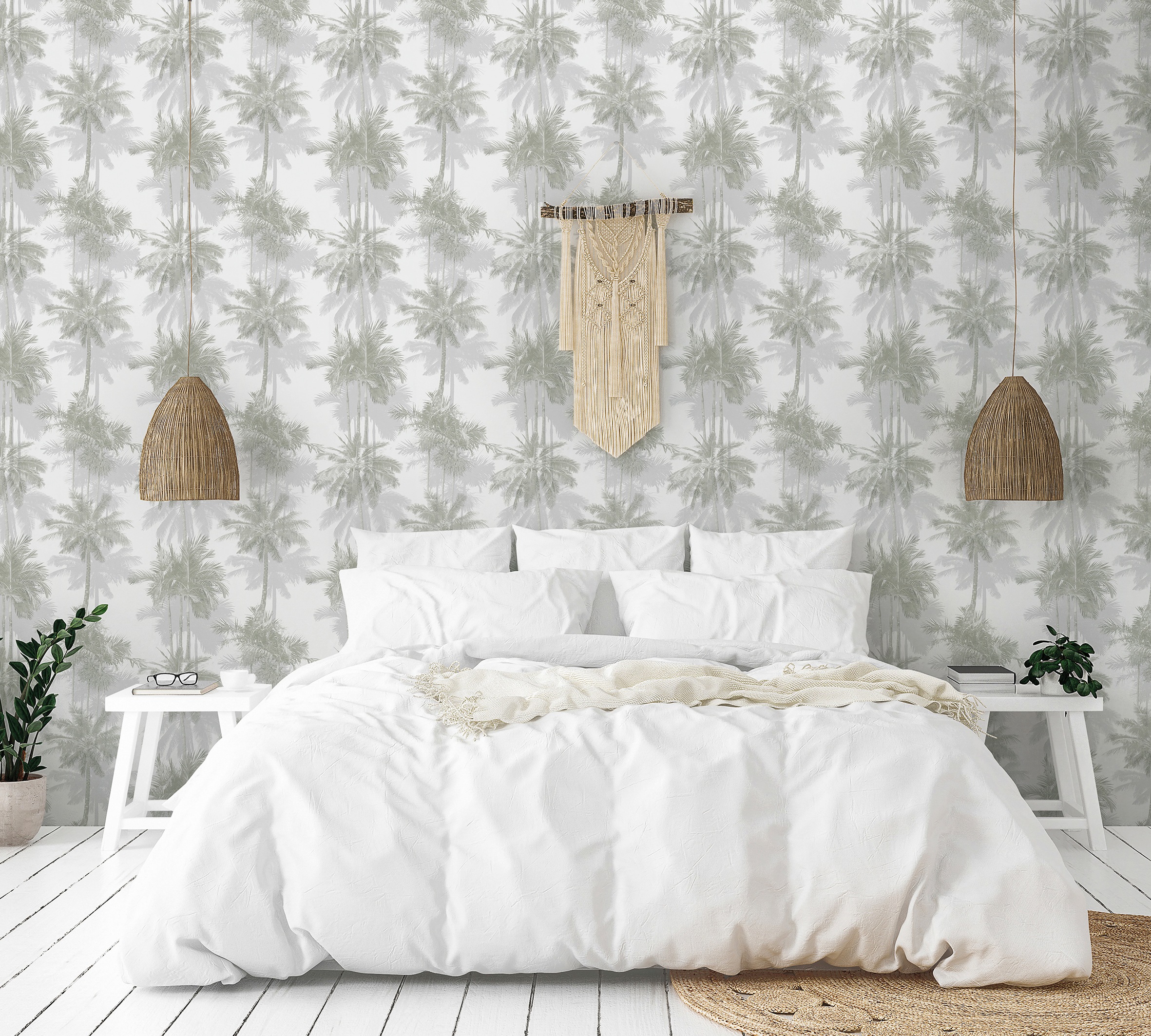 Marburg Vliestapete, Wald-Holz, Palmen, moderne Tapete für Wohnzimmer Schlafzimmer Küche