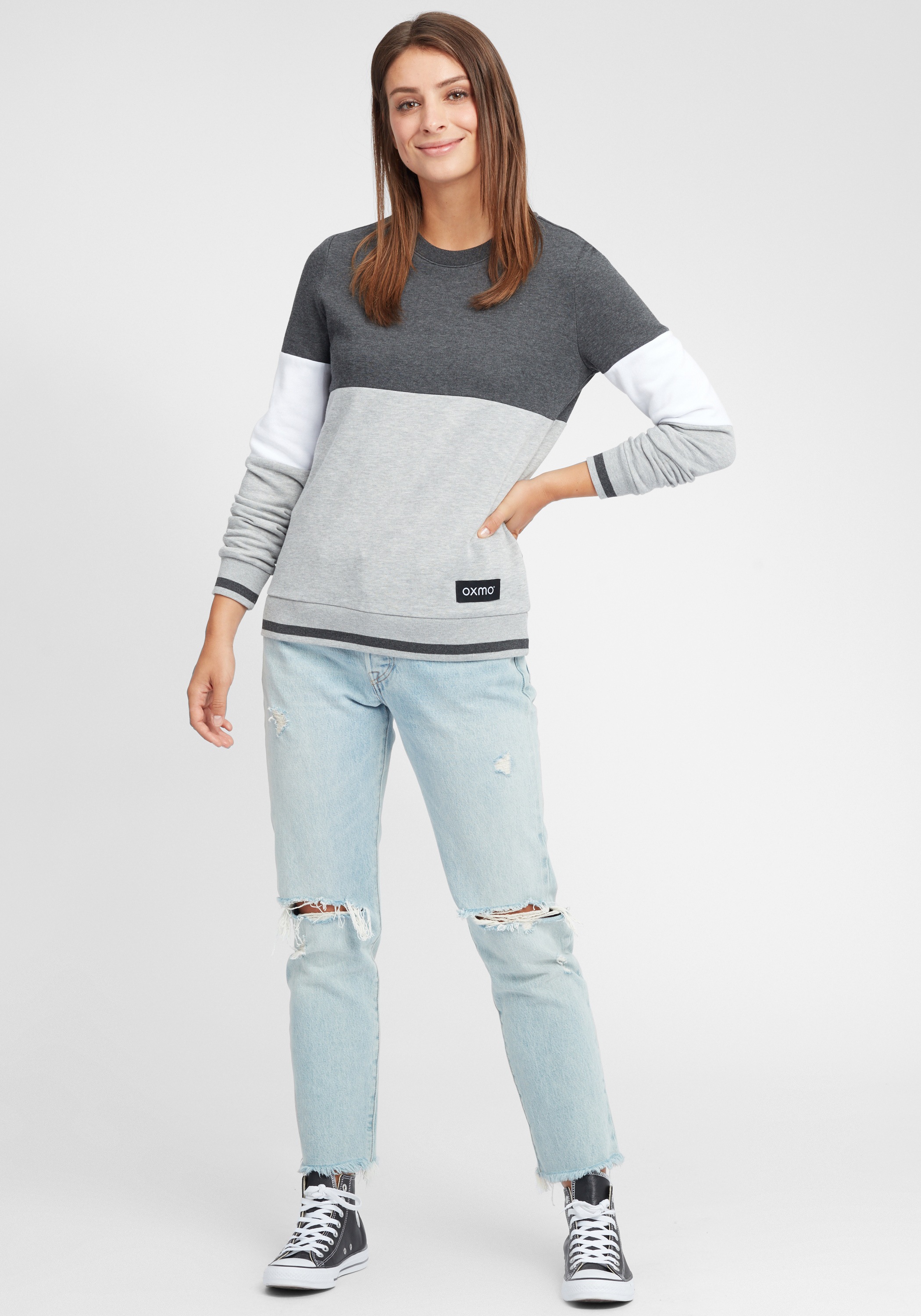 OXMO Rundhalspullover »Sweatpullover OXOmaya«