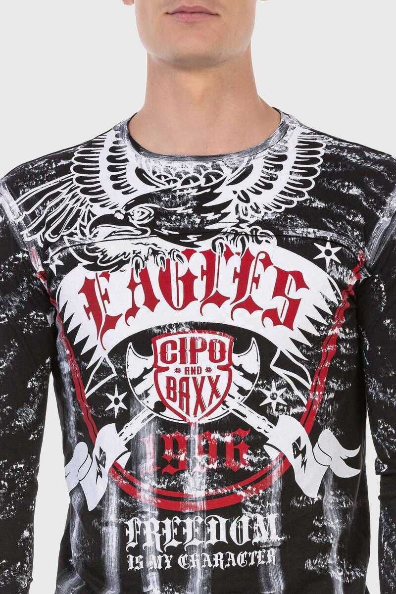 Cipo & Baxx T-Shirt »Sweatshirts«, mit Allover-Muster und Frontprint